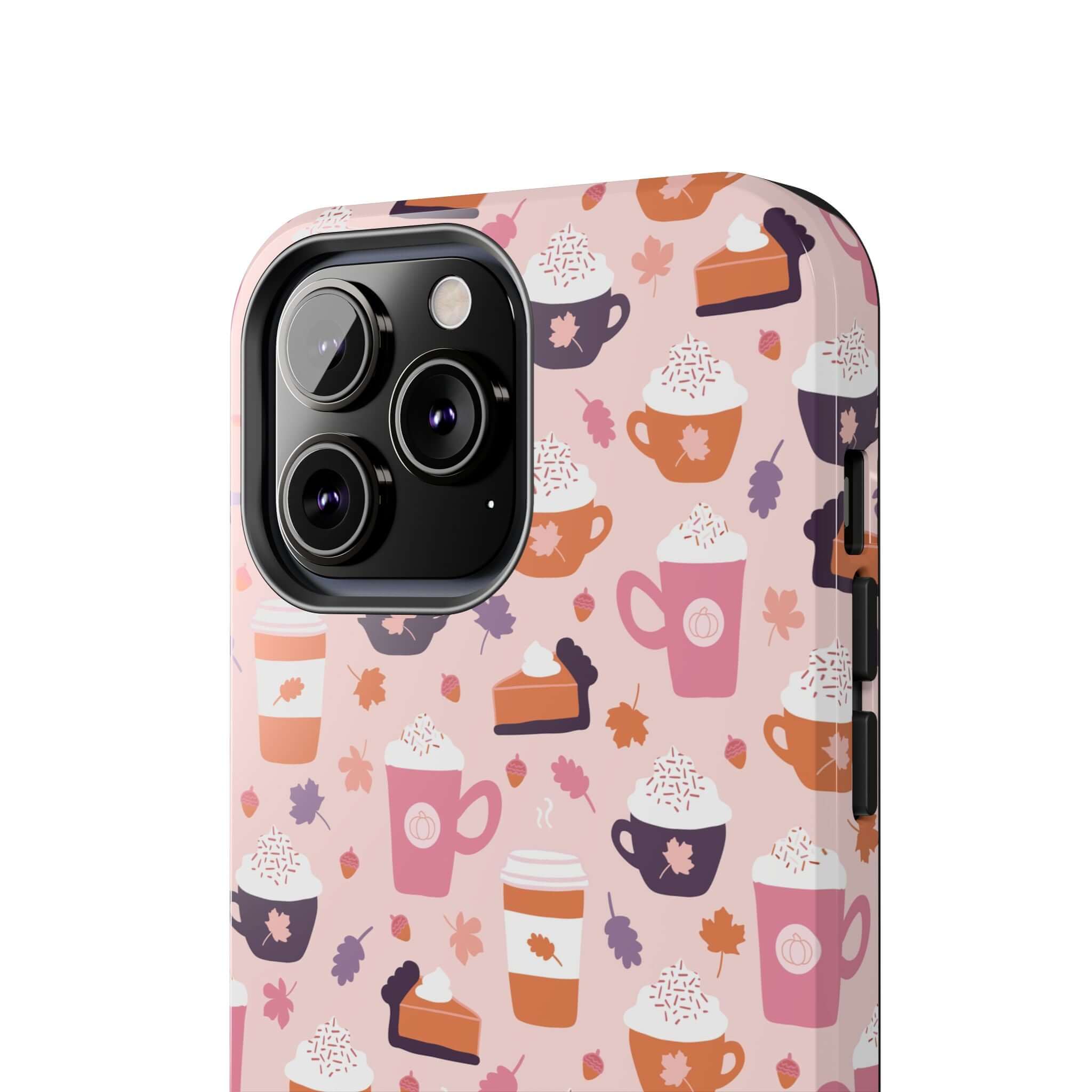 Cute PSL Vibes iPhone 15 case with pumpkin spice coffee cup design, durable and protective phone case for fall lovers and stylish phone upgrades.