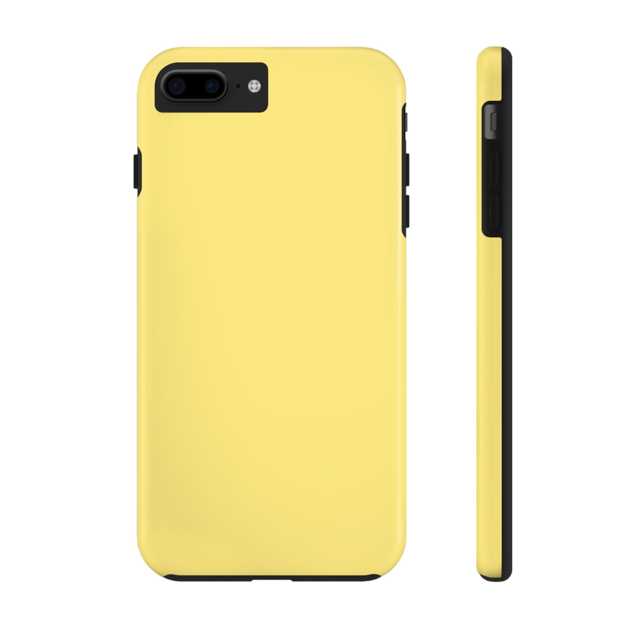 Solid yellow cute phone case for iPhone, adds playful color and floral charm to your device.