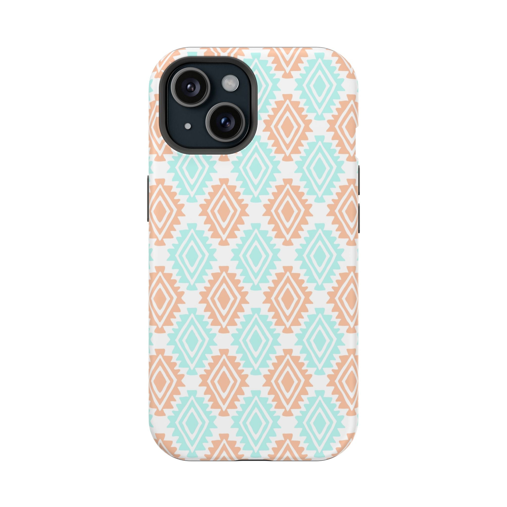 Southwestern pattern MagSafe iPhone case with cute abstract design, featuring pastel floral motifs and Western-inspired style.