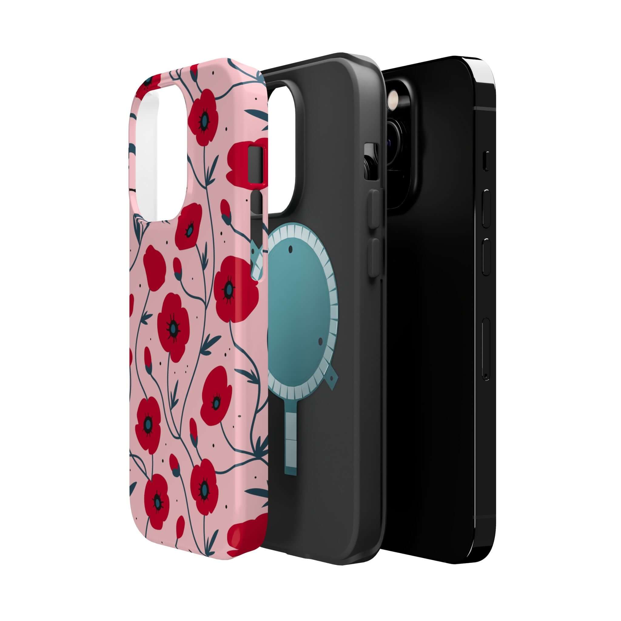 Cute Pink Floral iPhone Case from Pink n Poppy, flower design, attractive iPhone case with free shipping, stylish phone accessory