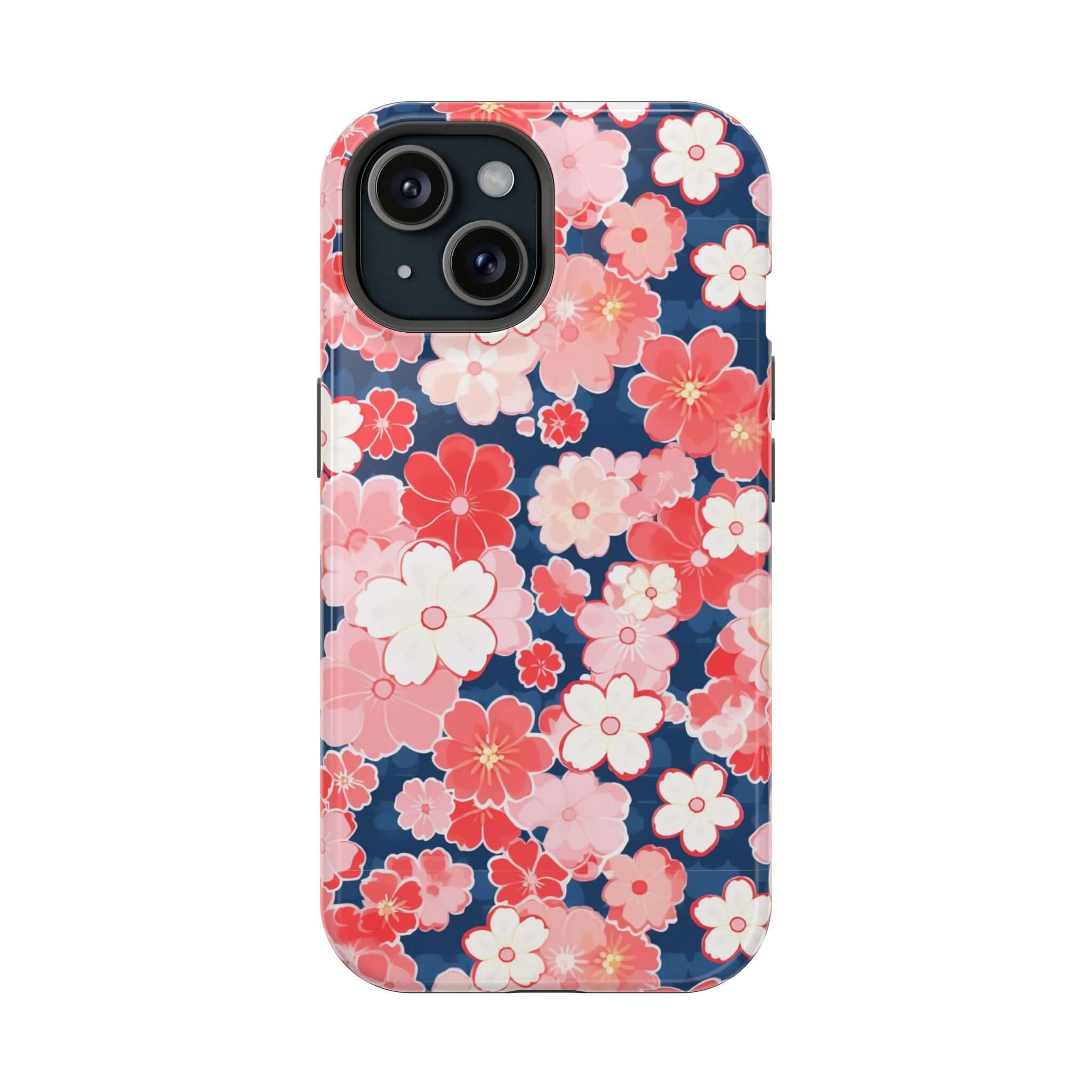 Pink floral phone case for iPhone 14 Pro Max, free shipping, stylish protection, Oh So Pretty design, phone with floral case.