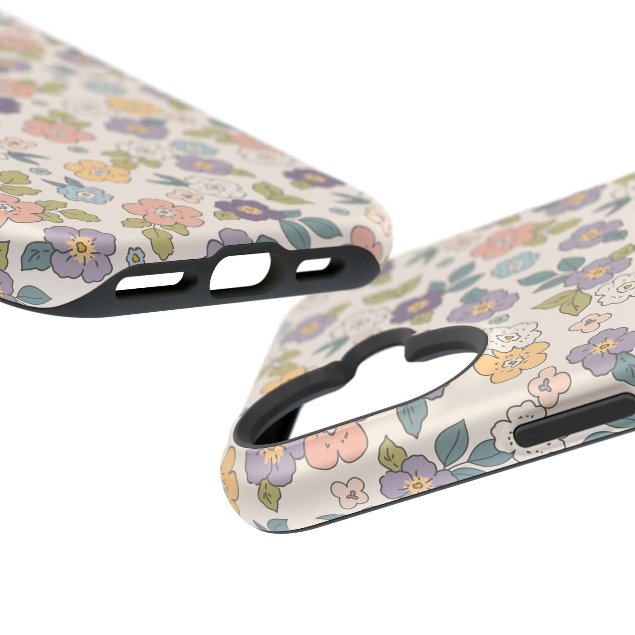 Colorful Ditsy Daisies floral iPhone case showcasing cute design and MagSafe compatibility for trendy phone protection.