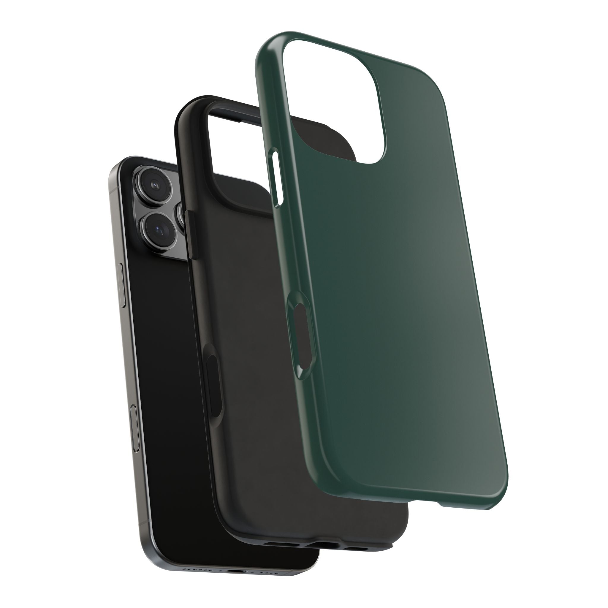 Evergreen solid green iPhone 16 case, cute phone cover offering stylish protection with a pop of color.