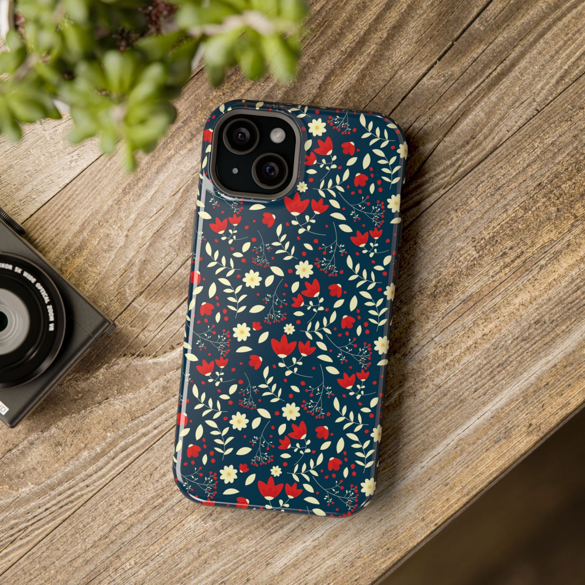 Scarlet Bloom | Green Flower Case