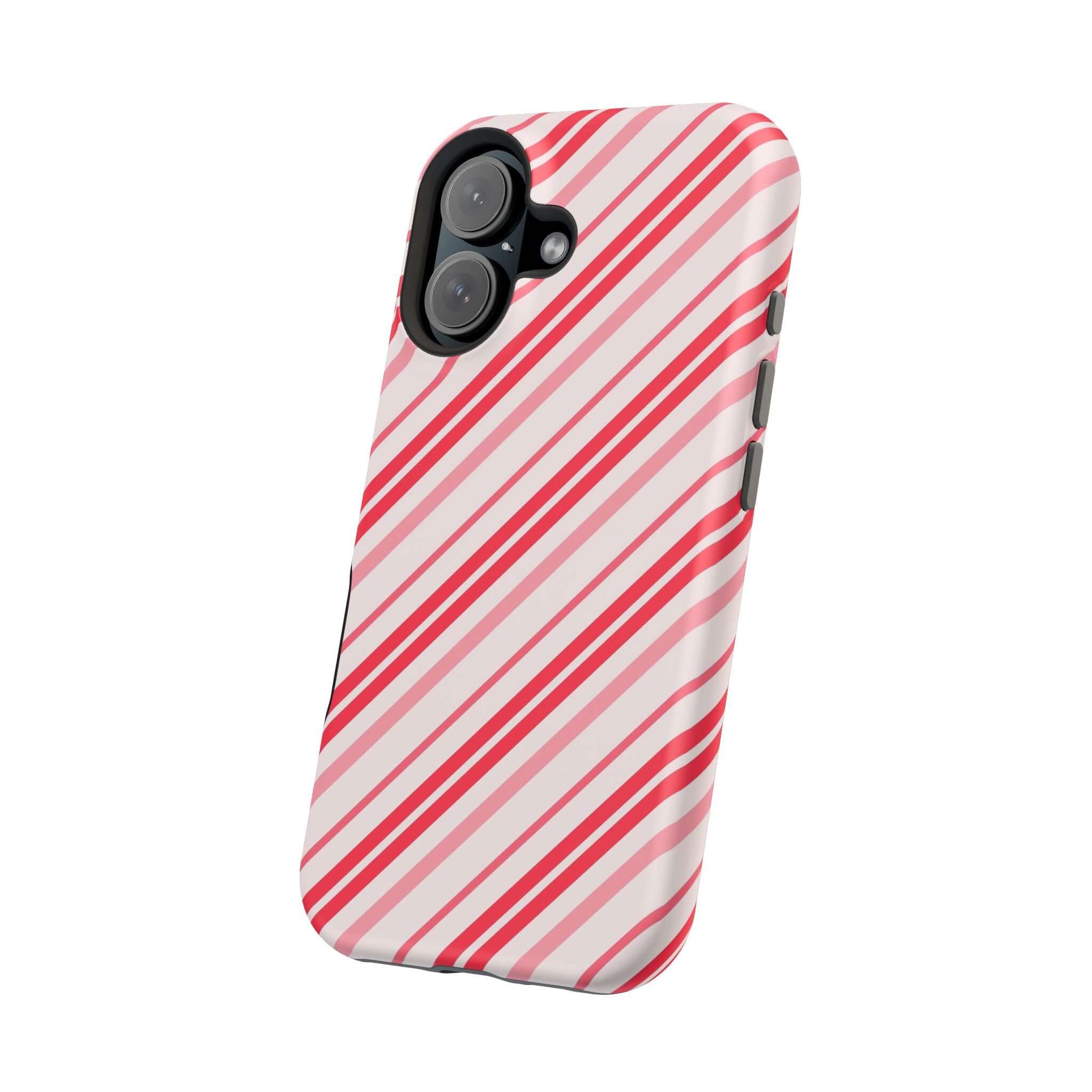 Candy Cane Cutie MagSafe Case with festive red and white stripes, ideal Christmas or holiday phone cover, featuring MagSafe technology.