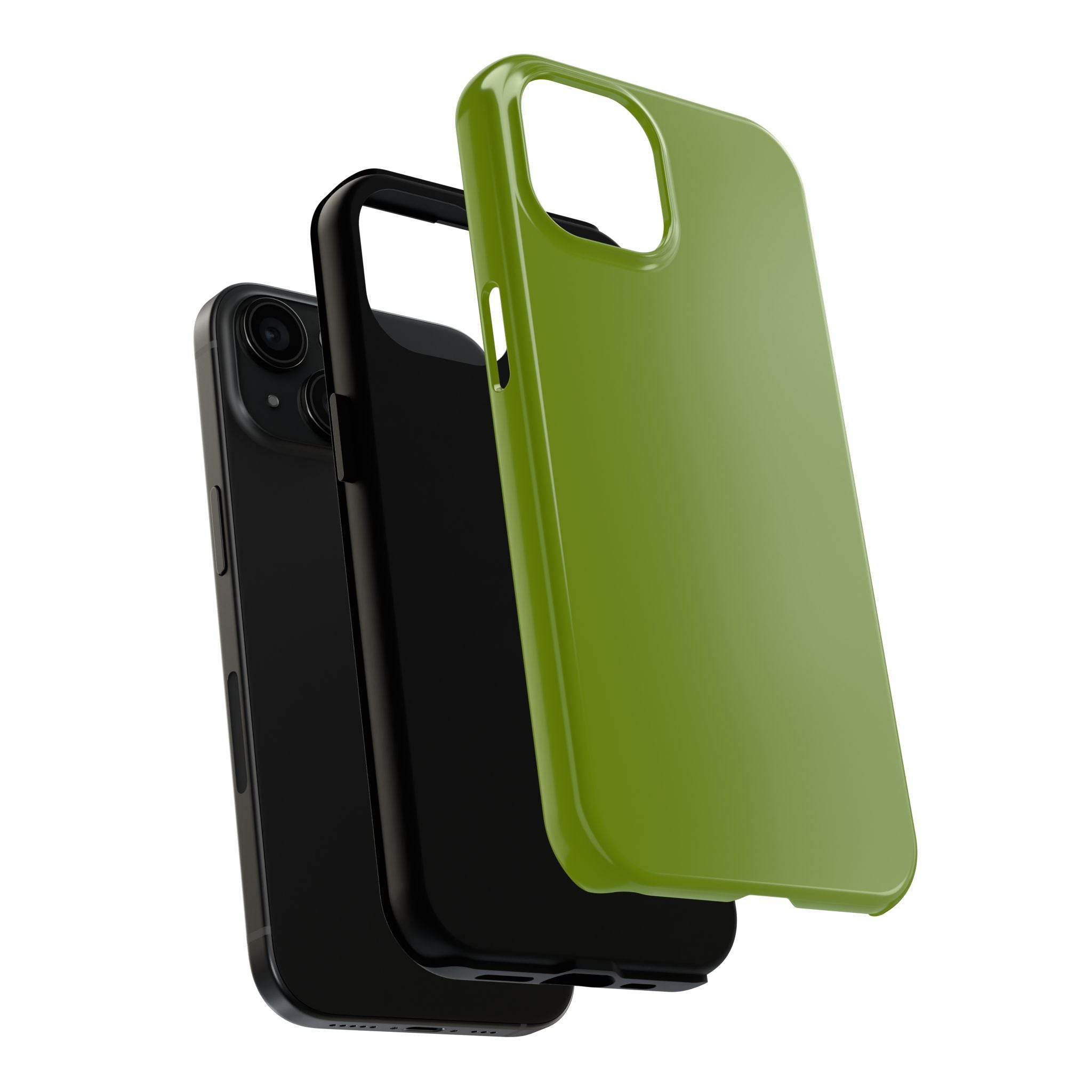 Solid green Matcha Tea iPhone case with protective design, perfect cute phone case for iPhone enthusiasts.