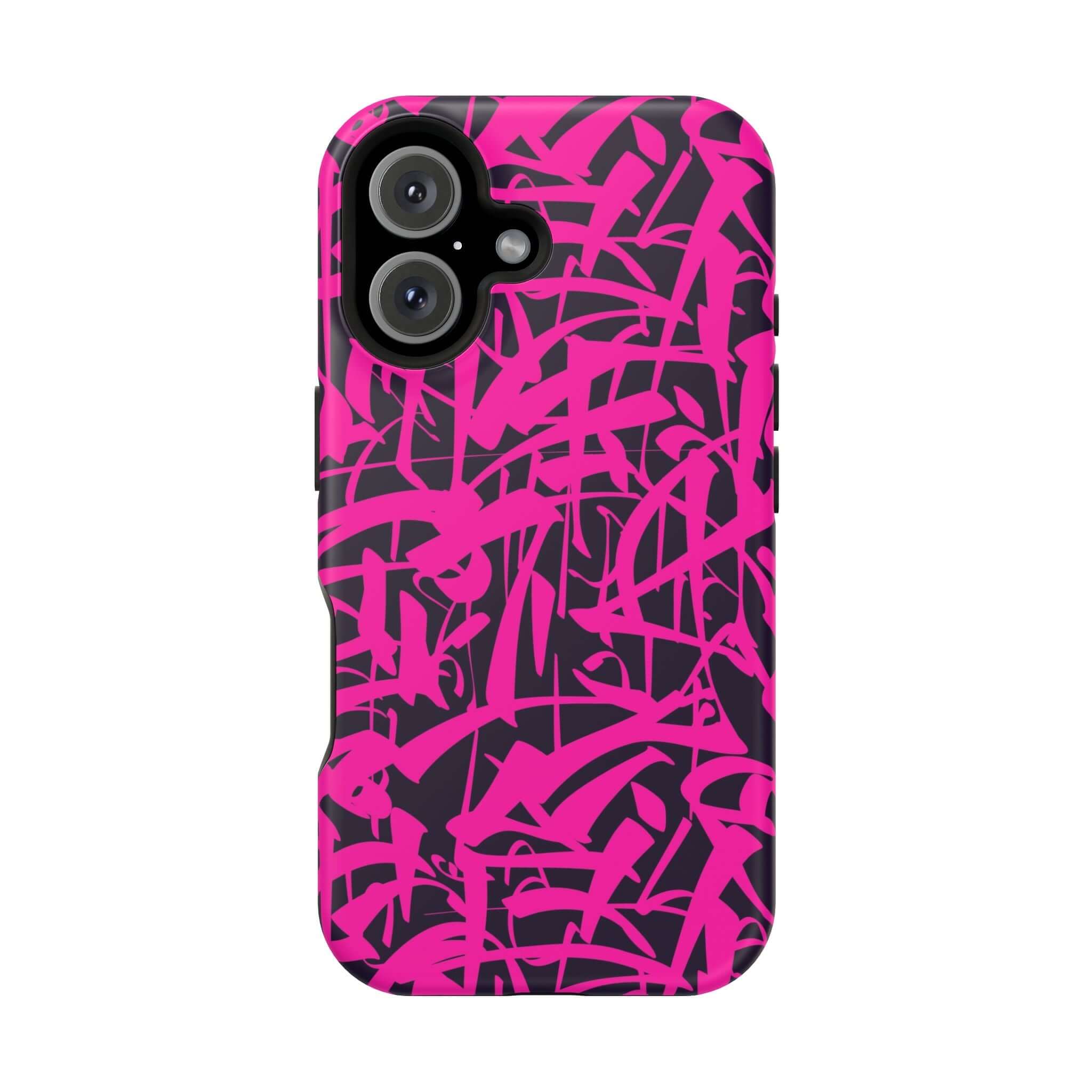 Cute pink art phone case with vibrant design, perfect for personalizing your iPhone and showcasing artistic flair.