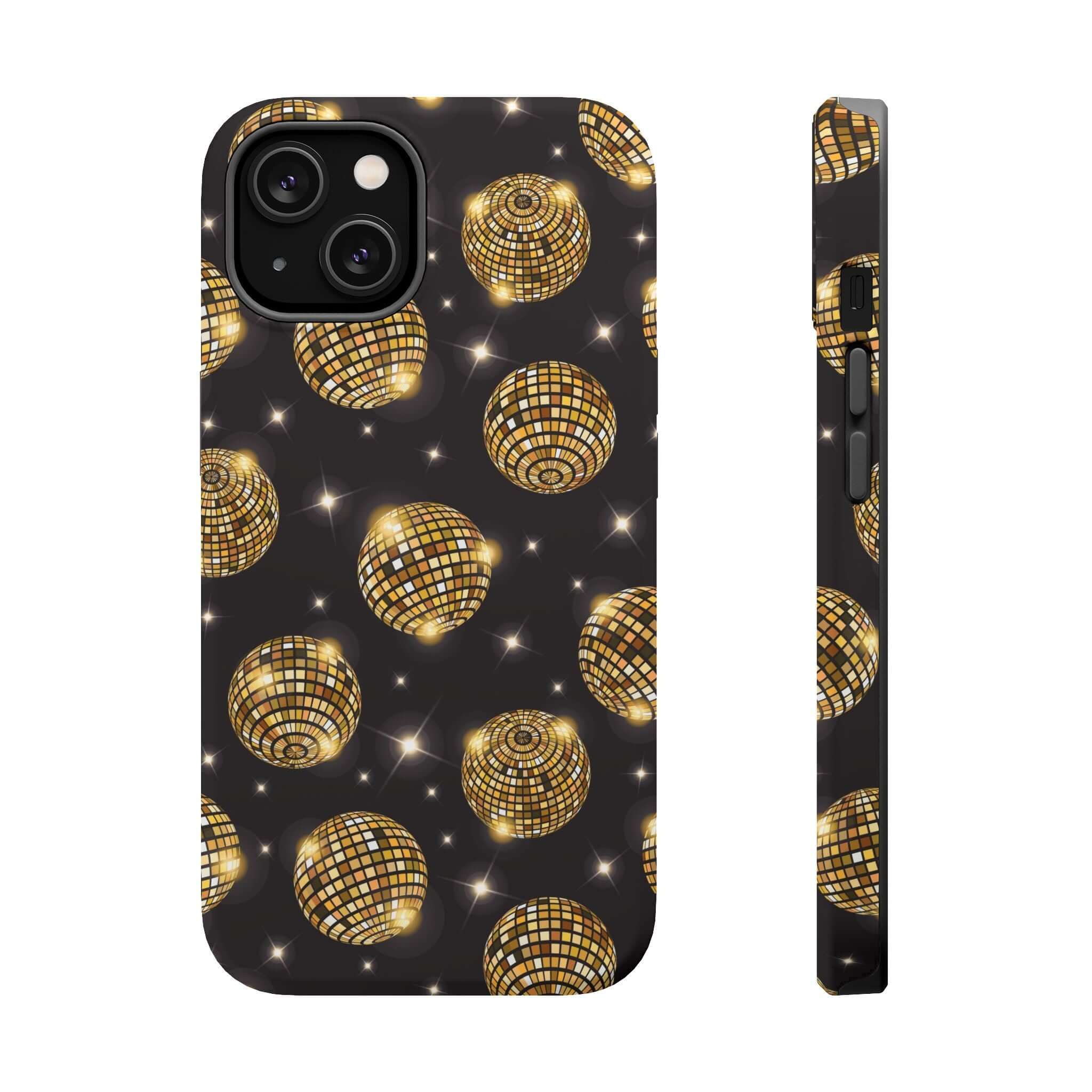 Gold Disco Ball Design Cute iPhone 14 Case with Free Shipping