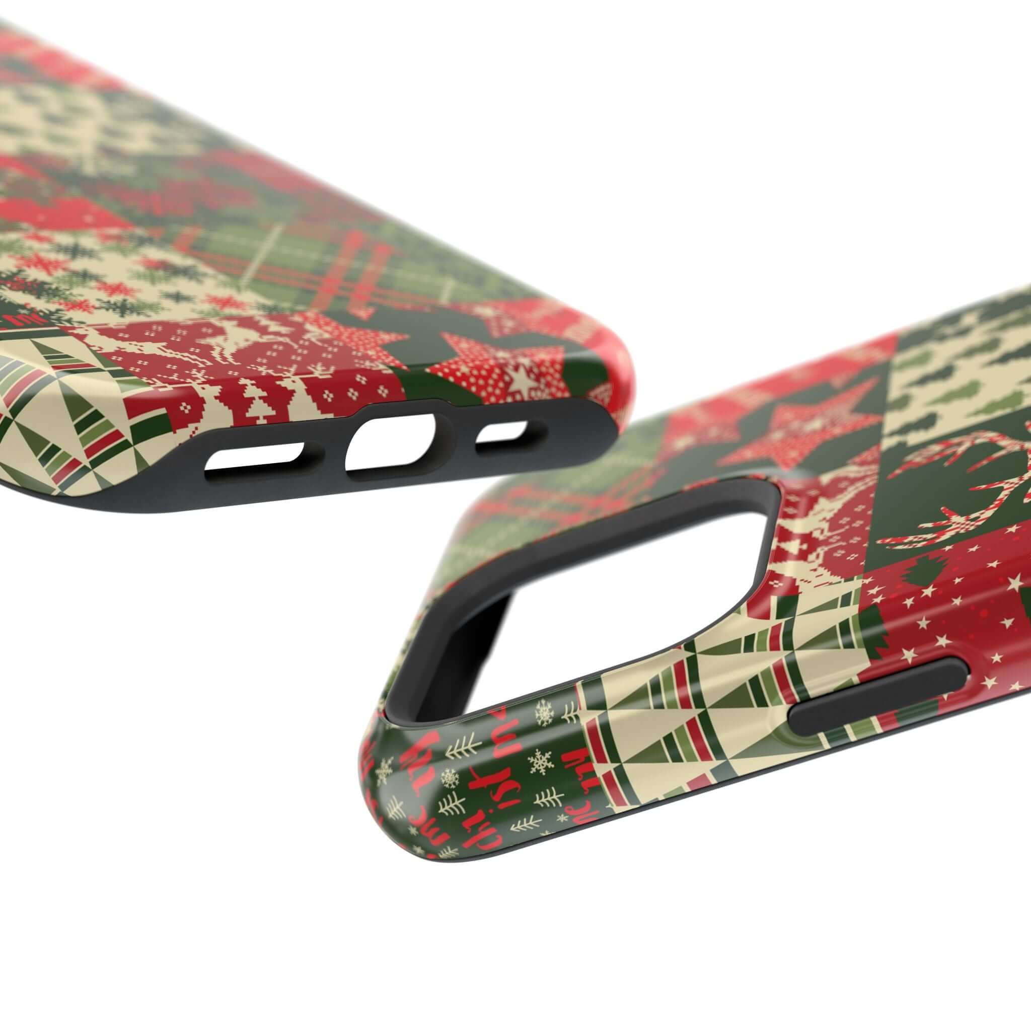 Cozy Quiltmas MagSafe case with festive Christmas design, perfect holiday phone cover with secure MagSafe attachment.