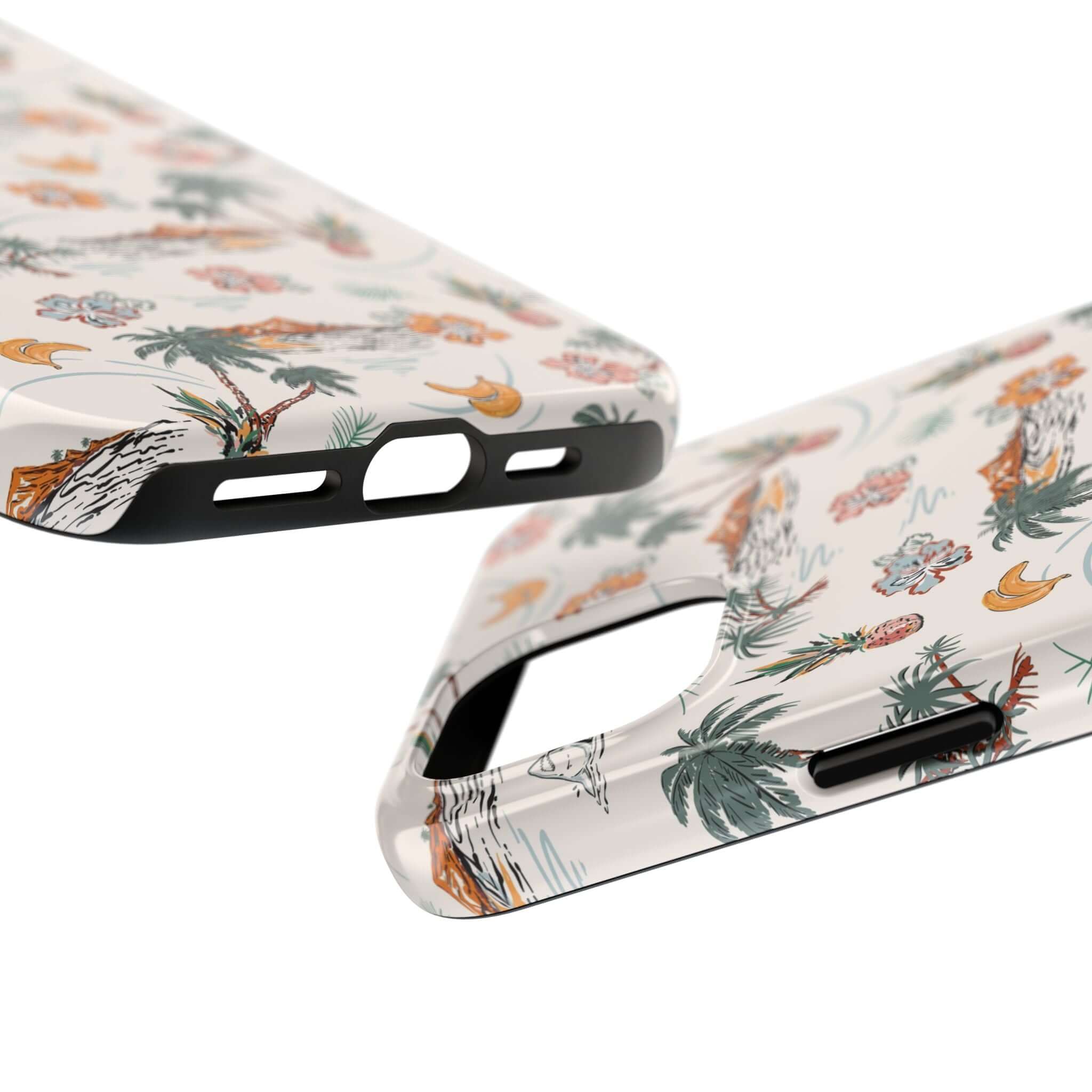 Cute iPhone 14 case with tropical palm tree design, offering free shipping. Perfect for adding playful charm to your beach getaway.