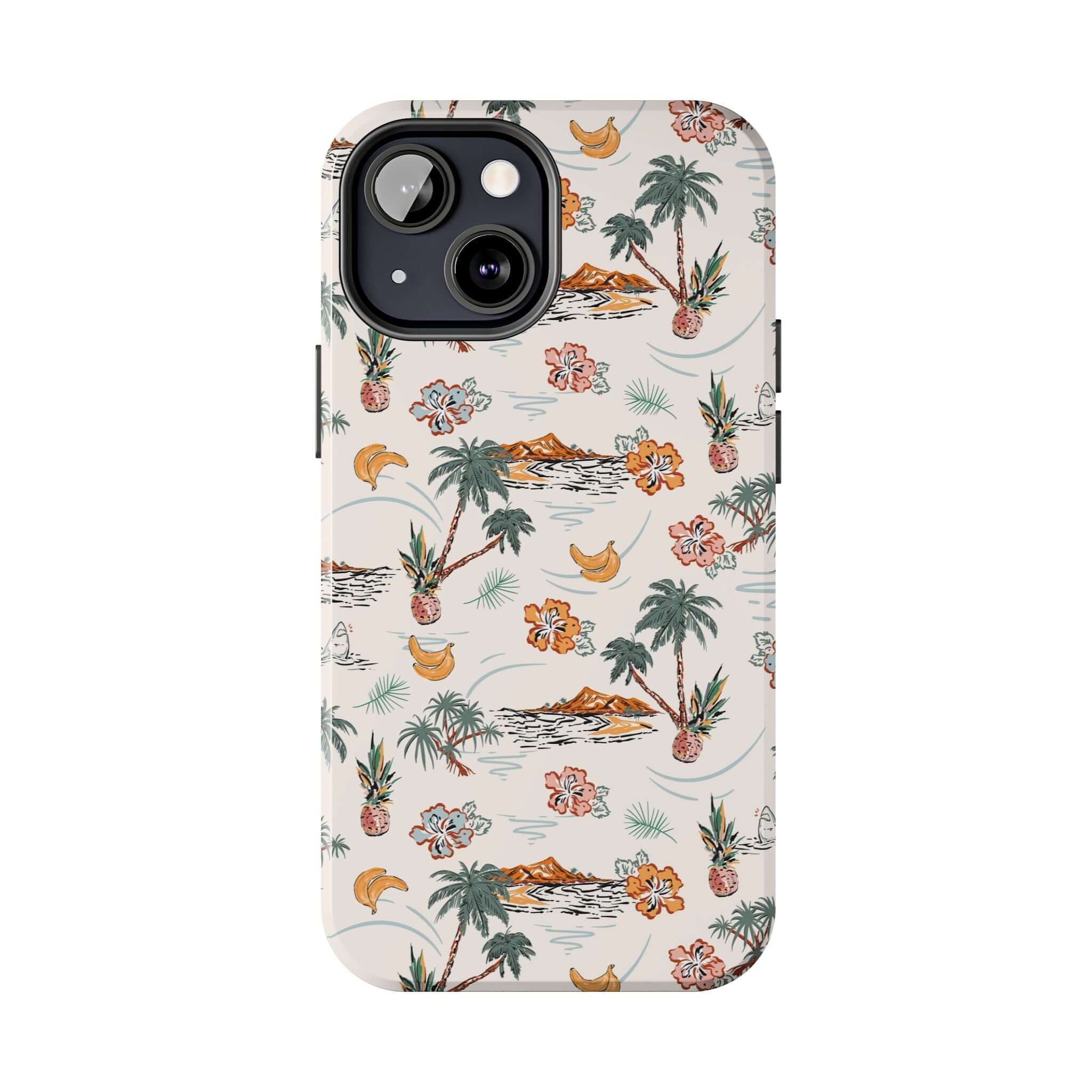 Cute tropical palm tree design iPhone 14 case - cute phone cover with free shipping