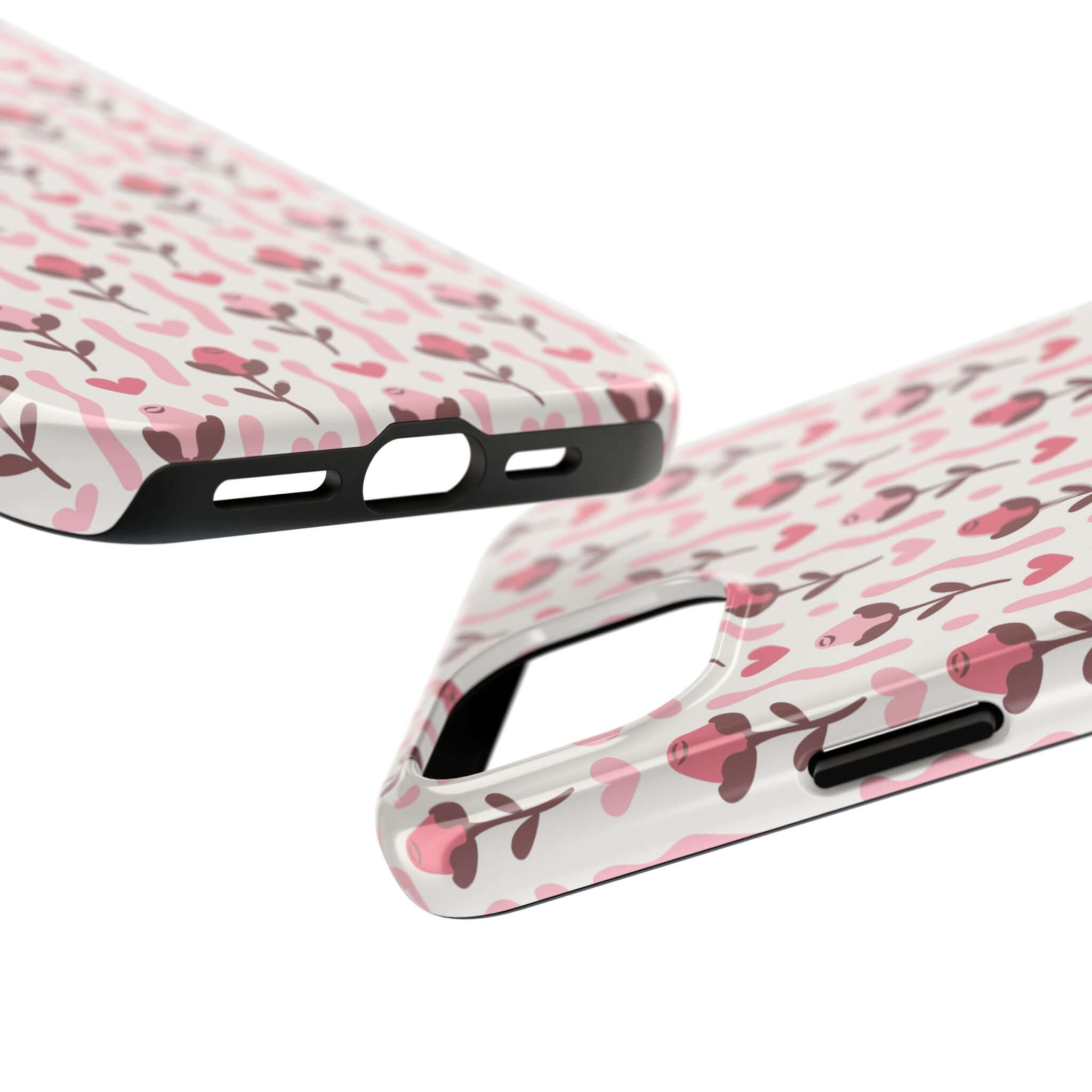 Adorable floral phone case for iPhone with pink cherry blossom design, perfect custom phone case for those who love cute and whimsical styles. Free shipping.