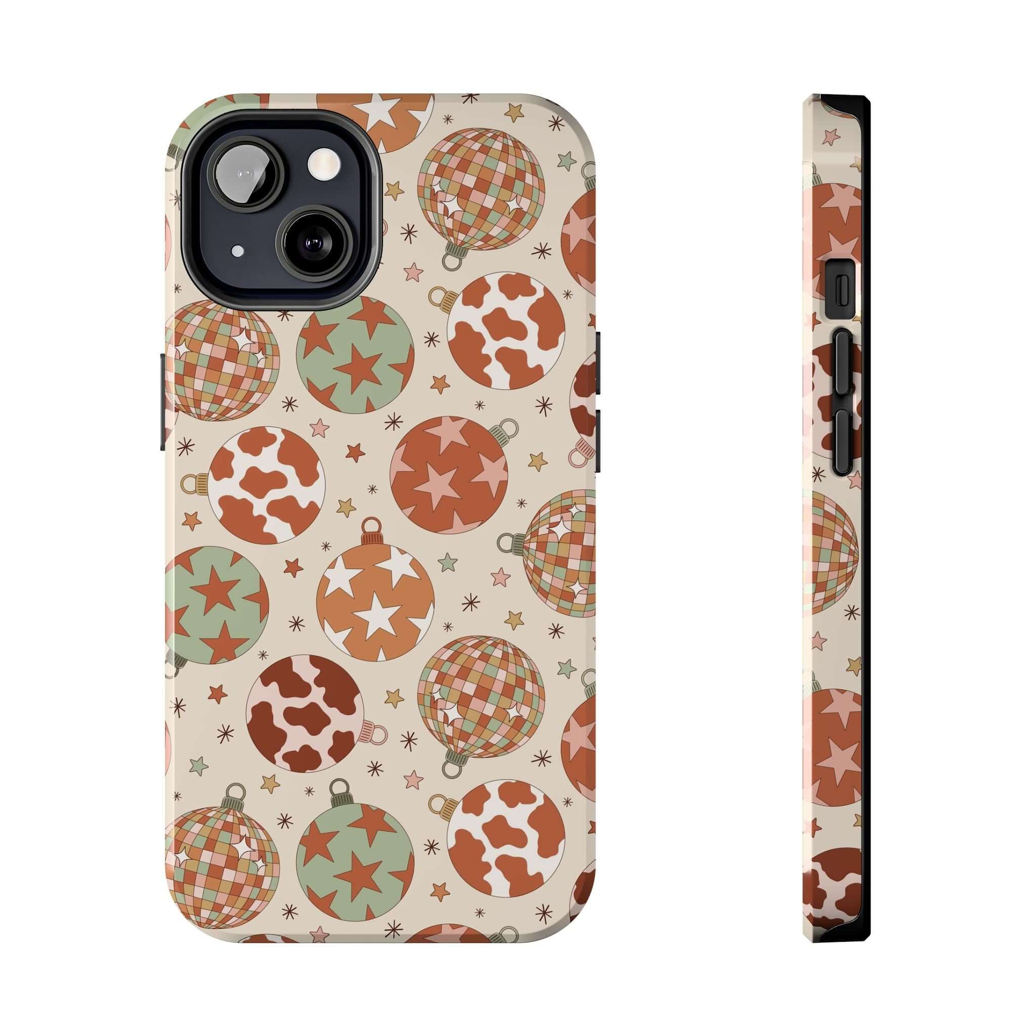 Festive Cowgirl Christmas case with holiday pattern, perfect cute phone cover for iPhone, colorful and quirky holiday accessory.