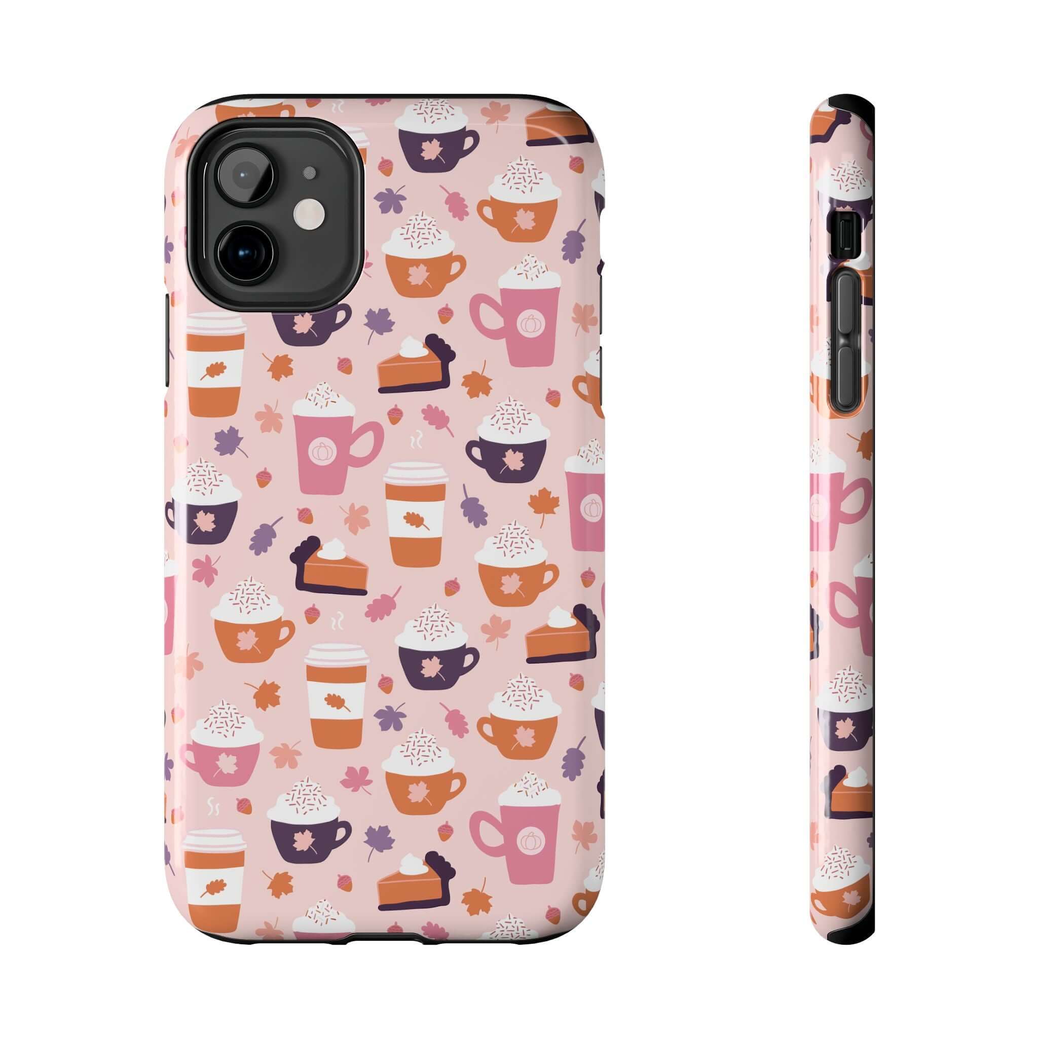 Cute PSL Vibes iPhone case with fall-themed pumpkin spice latte design, perfect for iPhone 15 protection and style.