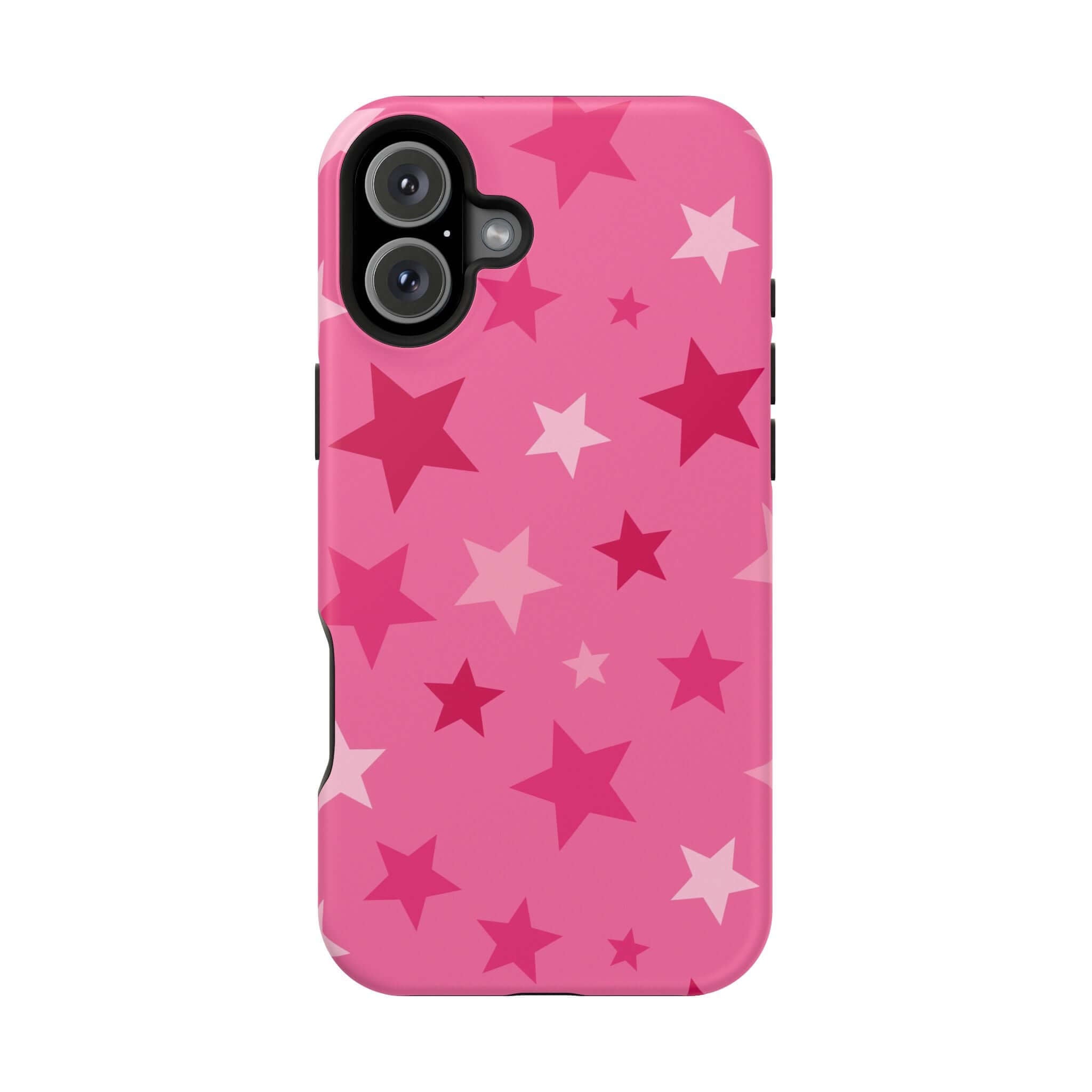 Cute Pink Stars Case for iPhone with colorful star design, perfect accessory for trendsetting phone lovers.