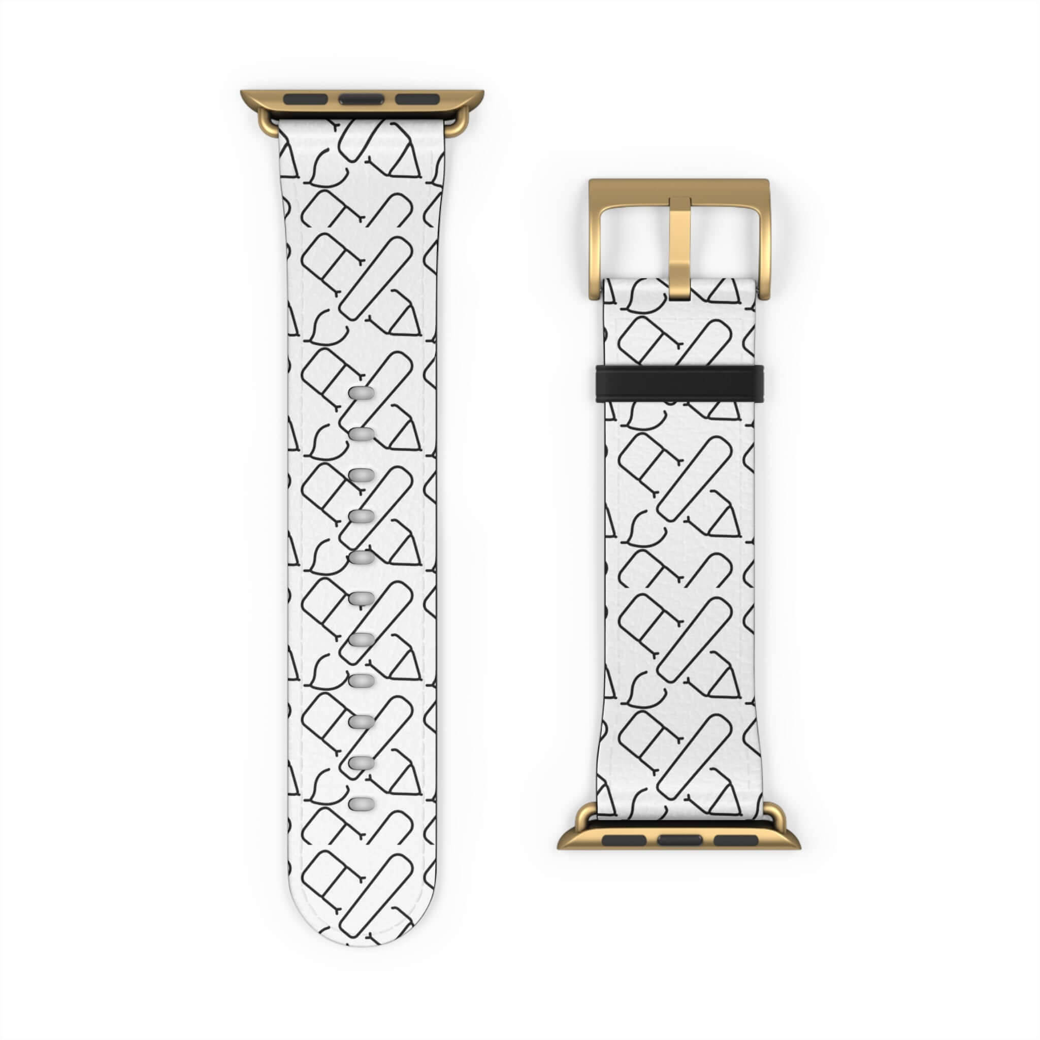 Personalized watch band with unique white and black pattern, customizable for a stylish Apple Watch accessory. Perfect gift option.