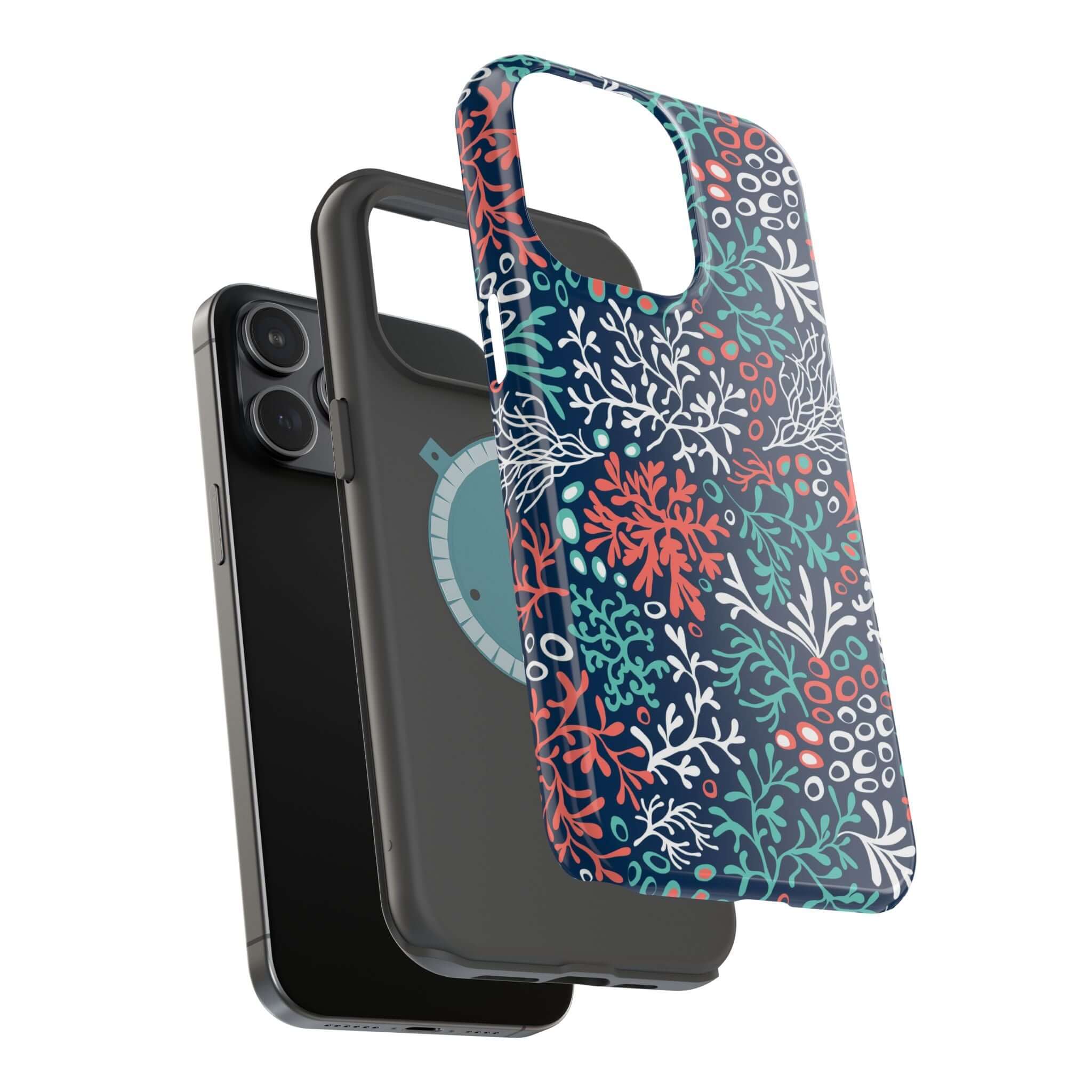 Colorful Coral Reef iPhone 16 Case, Cute Beachy Phone Accessory for Stylish Protection.