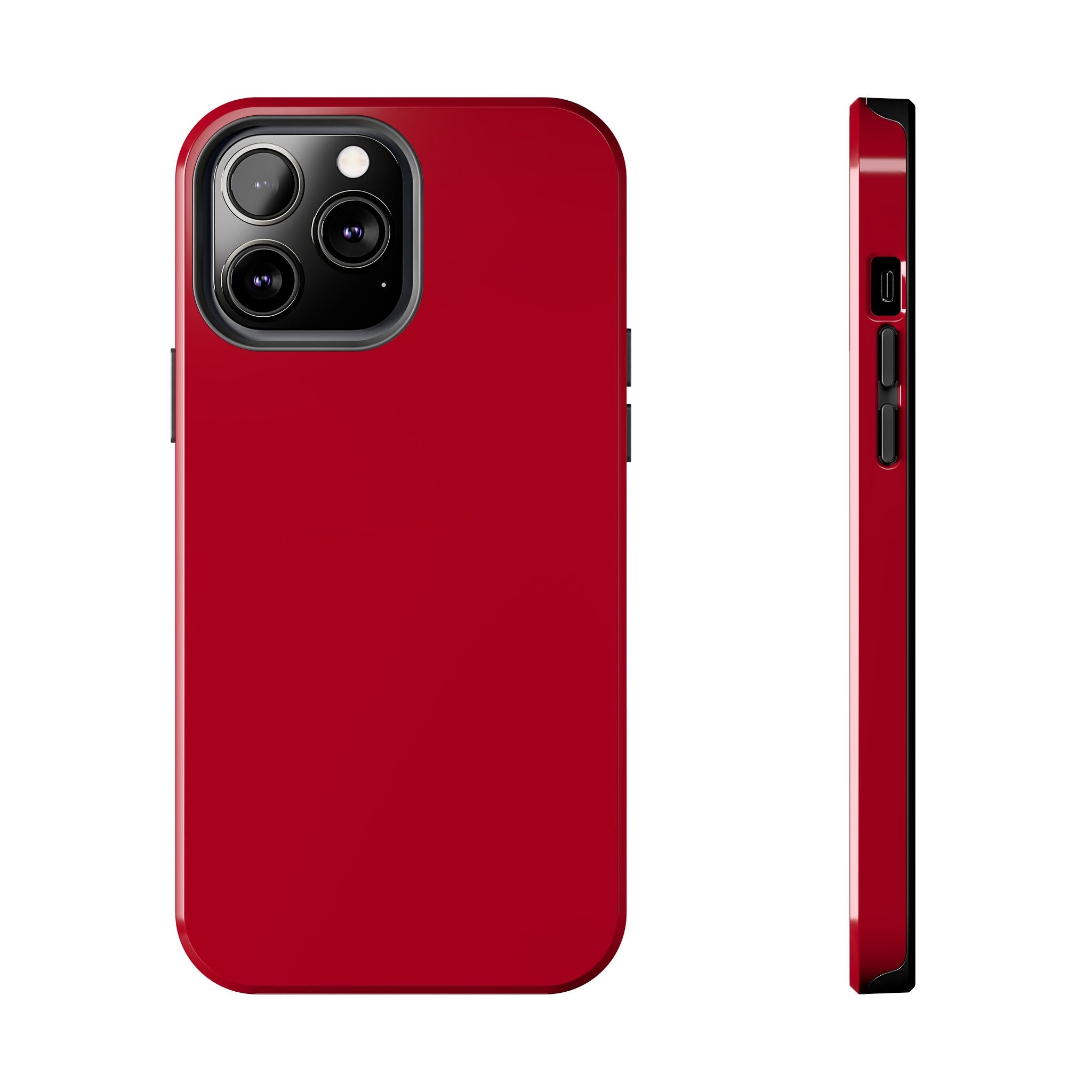 Candy Apple Solid Red iPhone 16 case, stylish and cute phone cover offering aesthetic appeal and protection.