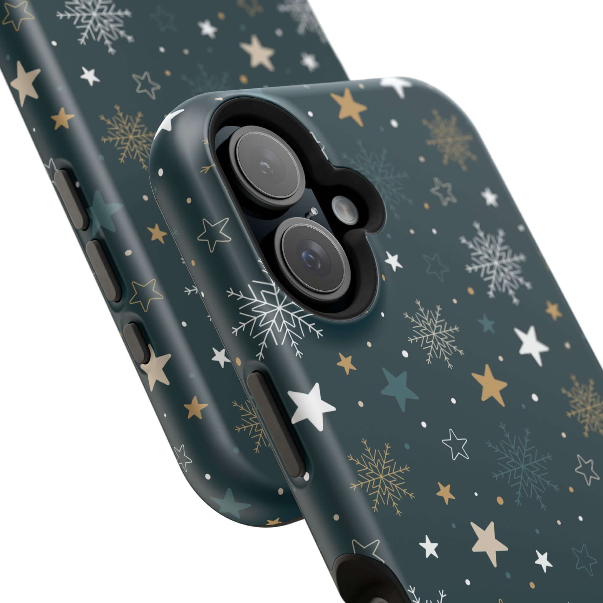 Christmas snowflake design MagSafe case for iPhone with holiday patterns.