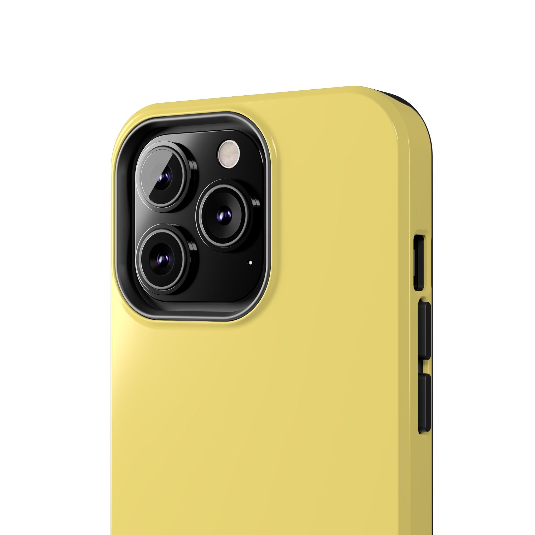 Cute solid yellow iPhone case, Lemon Drop, adds playful color and fun to your phone. Perfect phone case for iPhone.