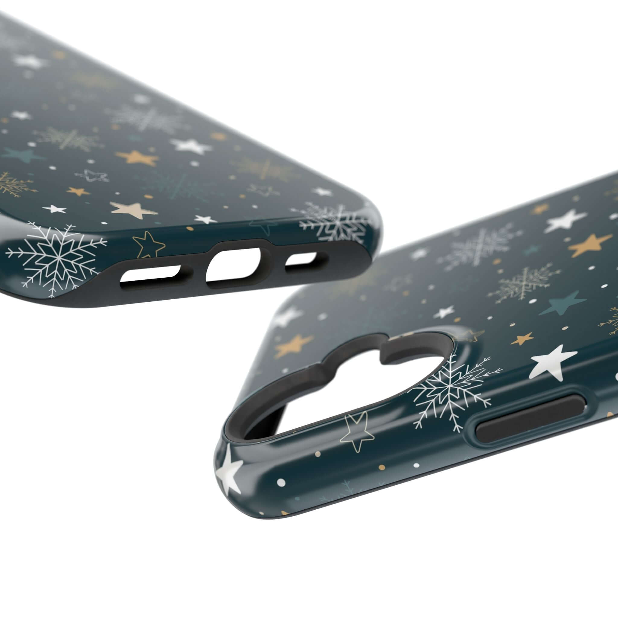 Frosted Wishes MagSafe Case with Christmas snowflake design, perfect holiday phone cover featuring secure MagSafe technology