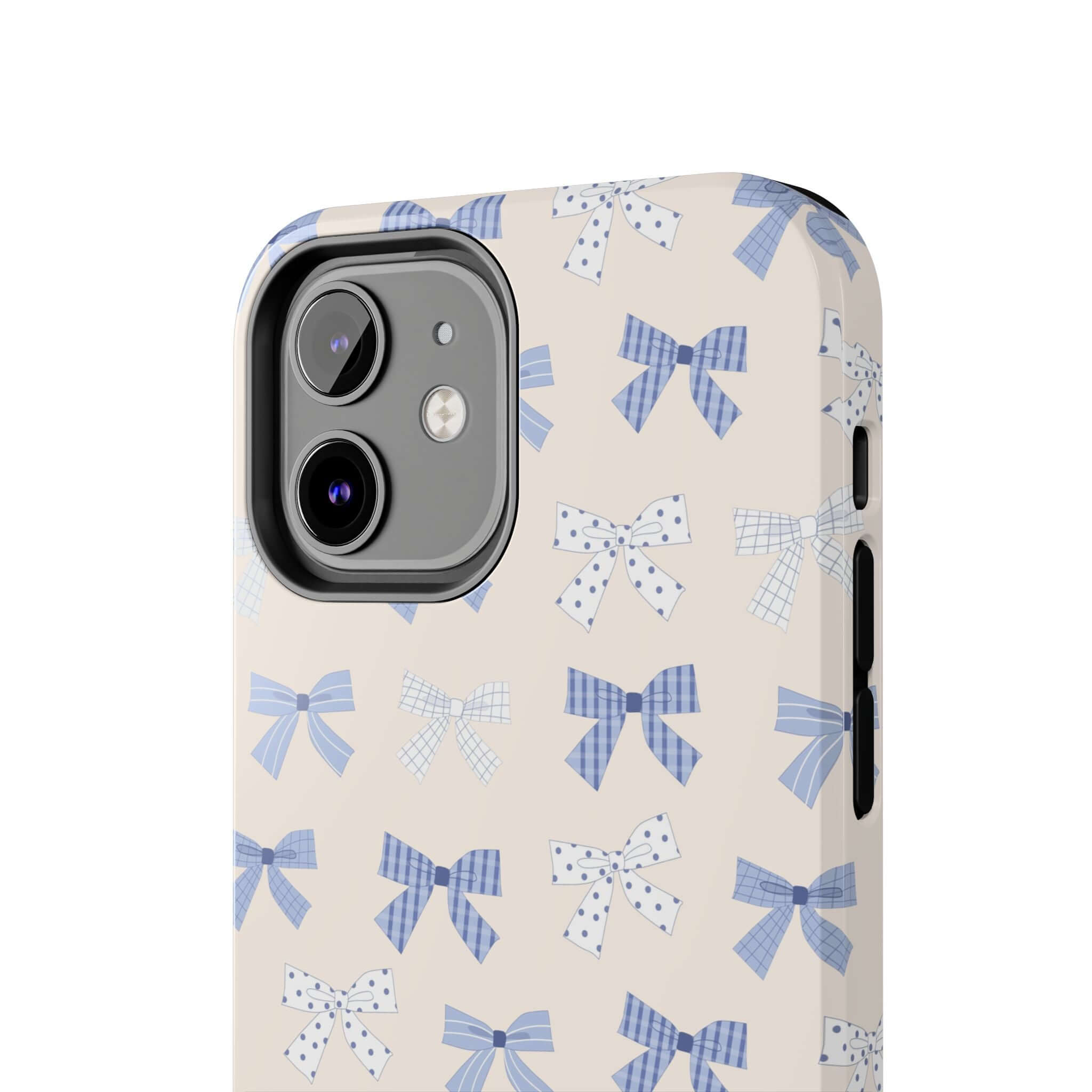 Cute iPhone 16 Blue Coquette Case with Bow Design for Bride to Be