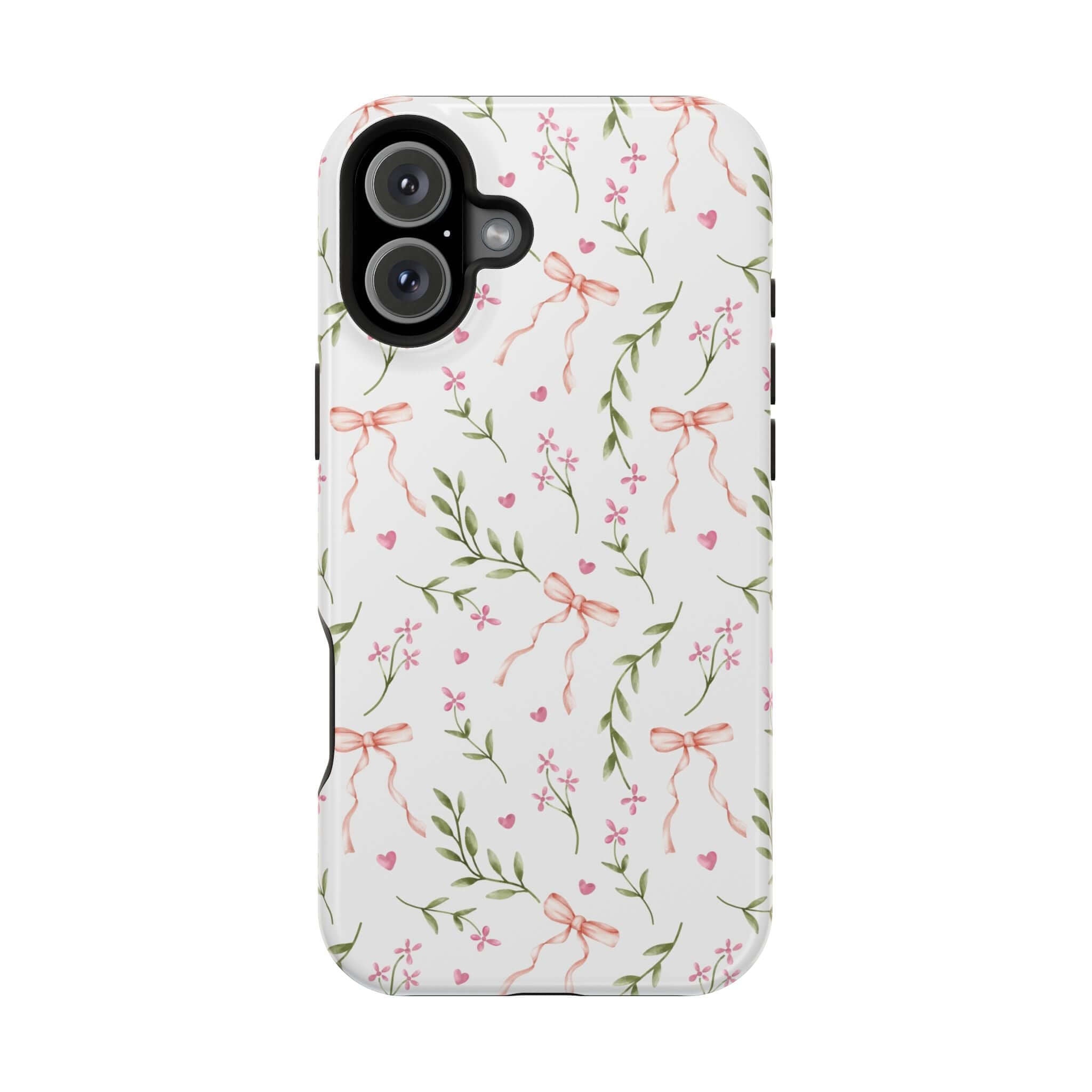 Darling Daydream Pink Coquette Case with Bows and Floral Design, Cute MagSafe iPhone Phone Cover for a Whimsical Touch