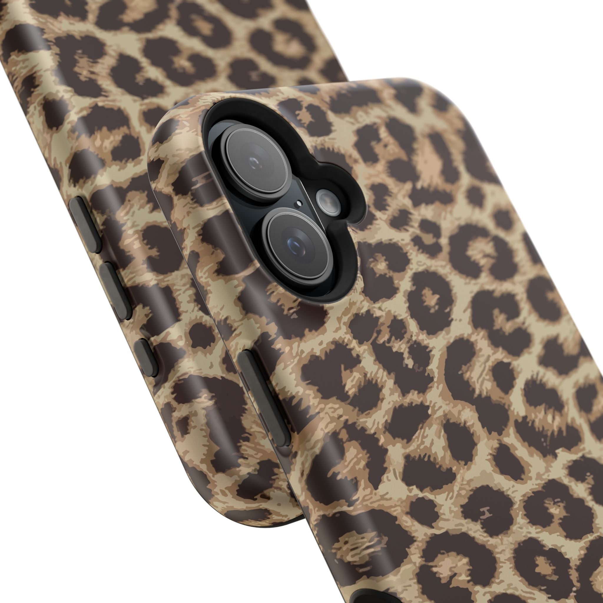 Stylish cheetah print iPhone 16 case with MagSafe, Savannah Rush design for a cute and bold phone accessory.