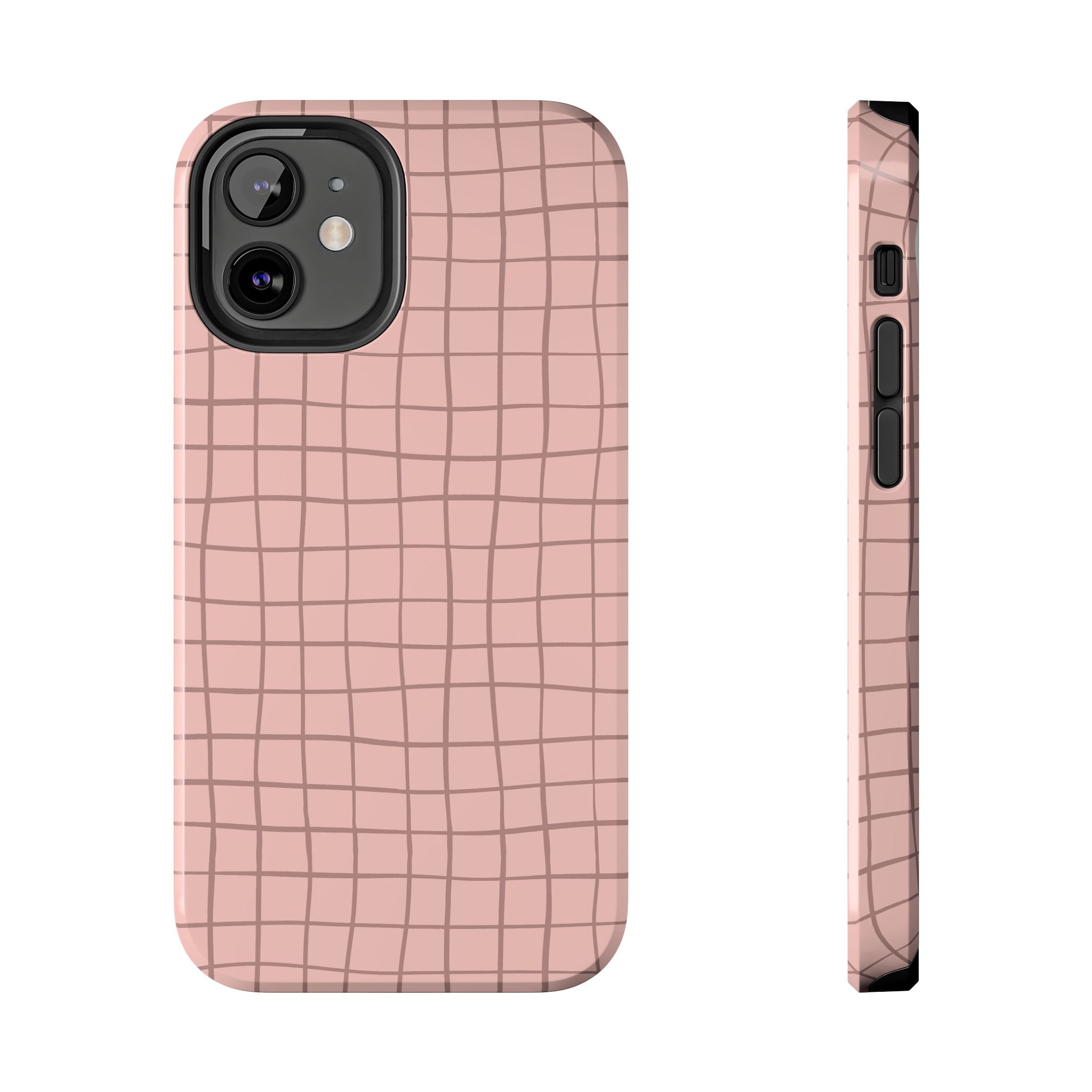 Blush Grid Pink Abstract Case for iPhone, cute and quirky phone cover with playful design, custom iPhone case, free shipping available.