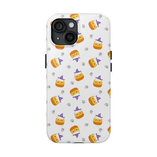 Halloween candy corn design cute iPhone case with fall flower pattern