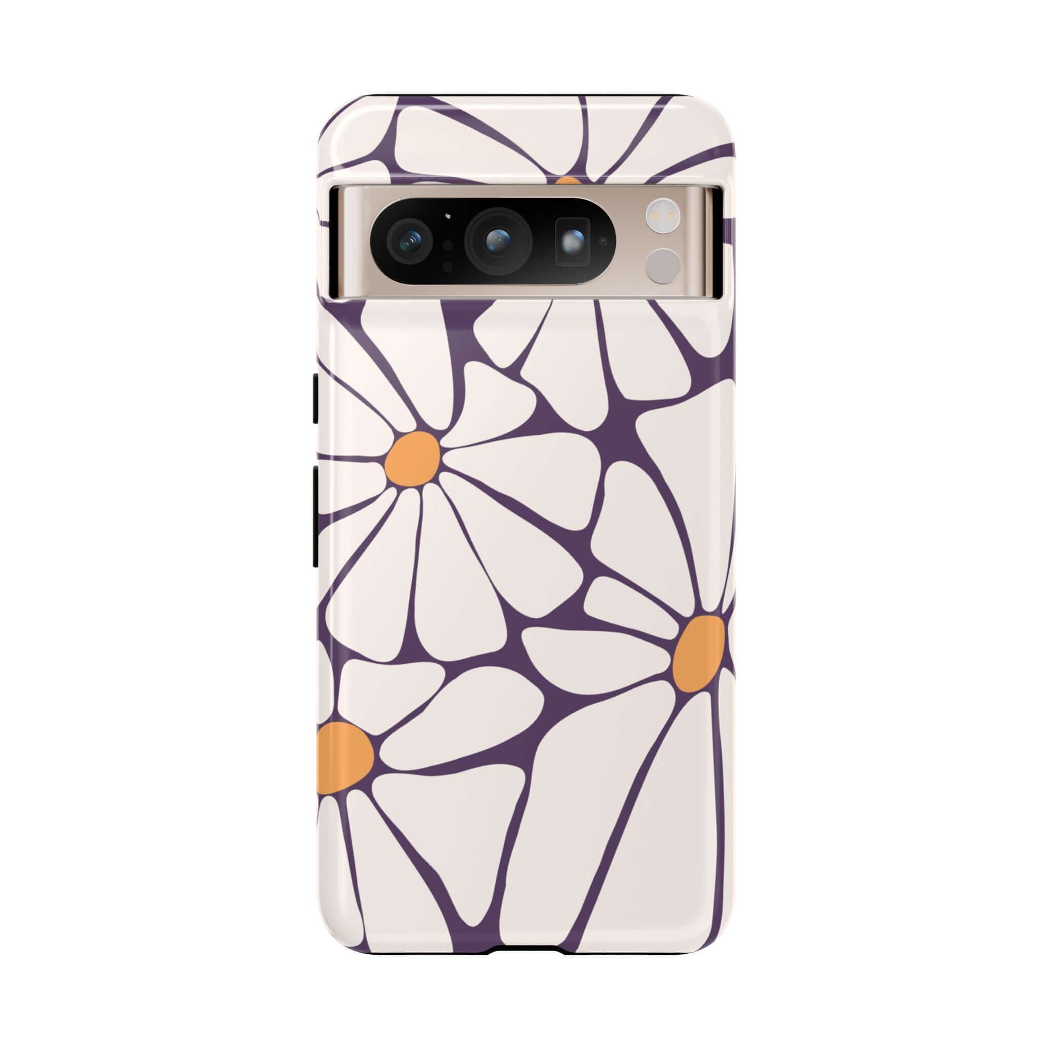 Retro flower phone case, Purple Haze design, featuring cute and stylish floral pattern for Samsung and Pixel devices, offers protection and style