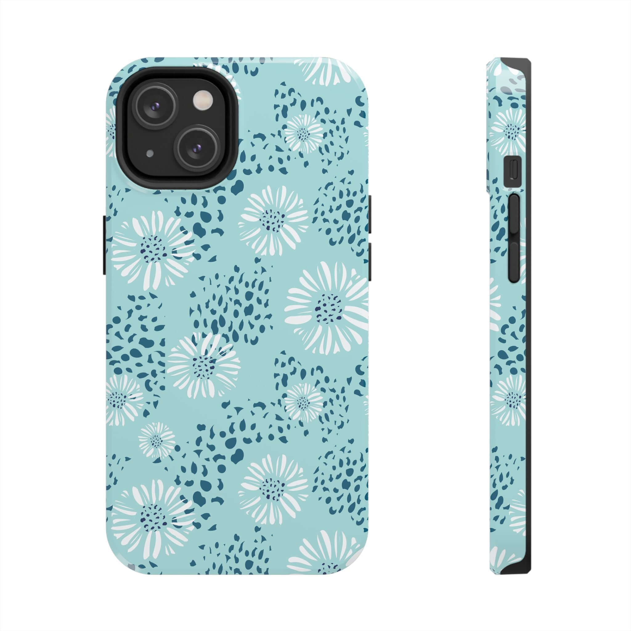 Coastal Aesthetics Floral Beach Case - Colorful Teal iPhone 14 Pro Max and Samsung S23 Cute Phone Case