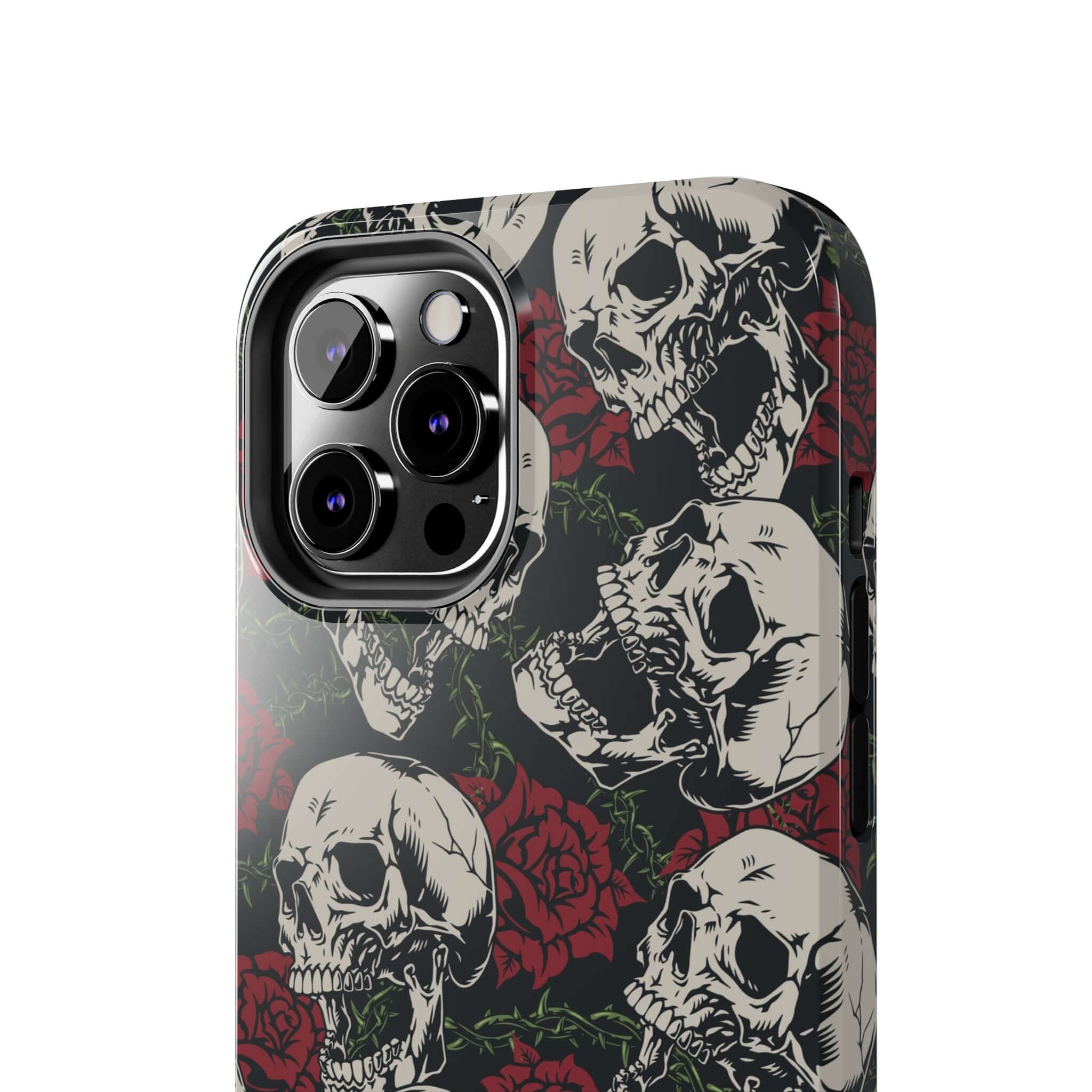 Cute MagSafe iPhone 16 case with skull and rose design, Baddie Girl Vibes protective phone case