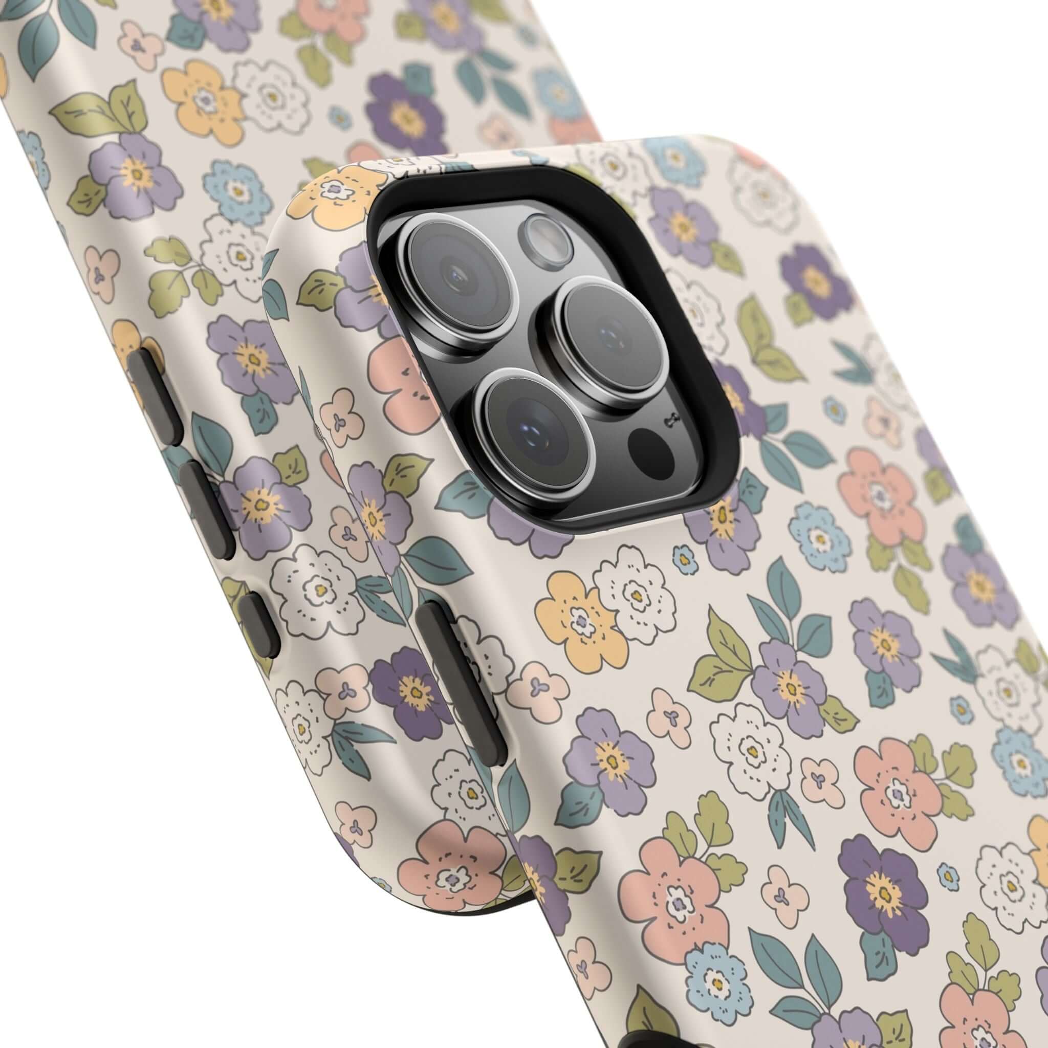 Colorful Ditsy Daisies iPhone case showcasing a floral design, perfect for trendy phone users and beachy vibes.