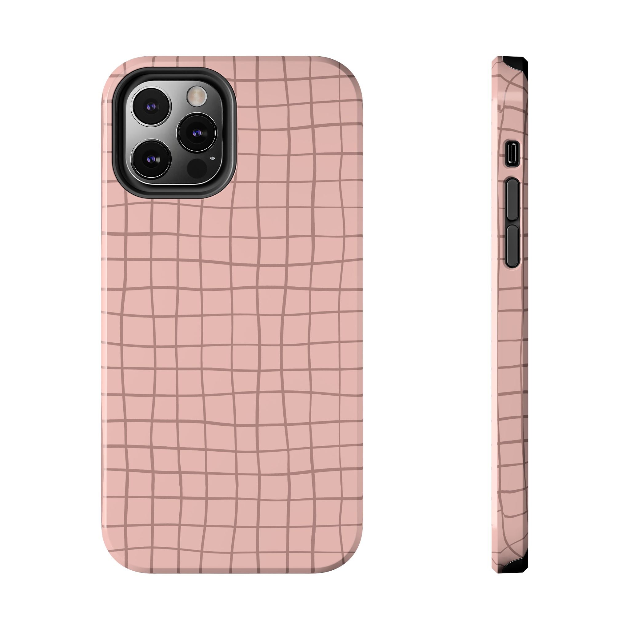 Blush Grid Pink Abstract Case for iPhone with playful design, custom phone cover offering free shipping - cute and unique iPhone case.