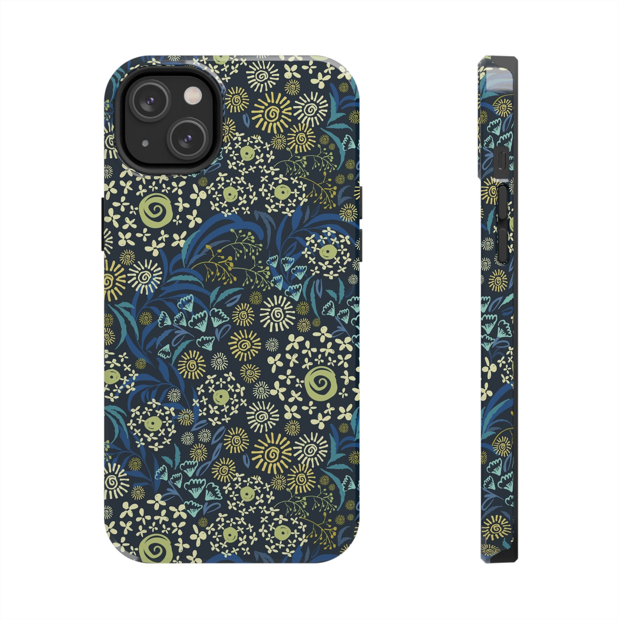 Botanic Breeze Blue Floral Case for iPhone featuring cute blue flower design, perfect phone case cover for iPhone, protects from scratches.