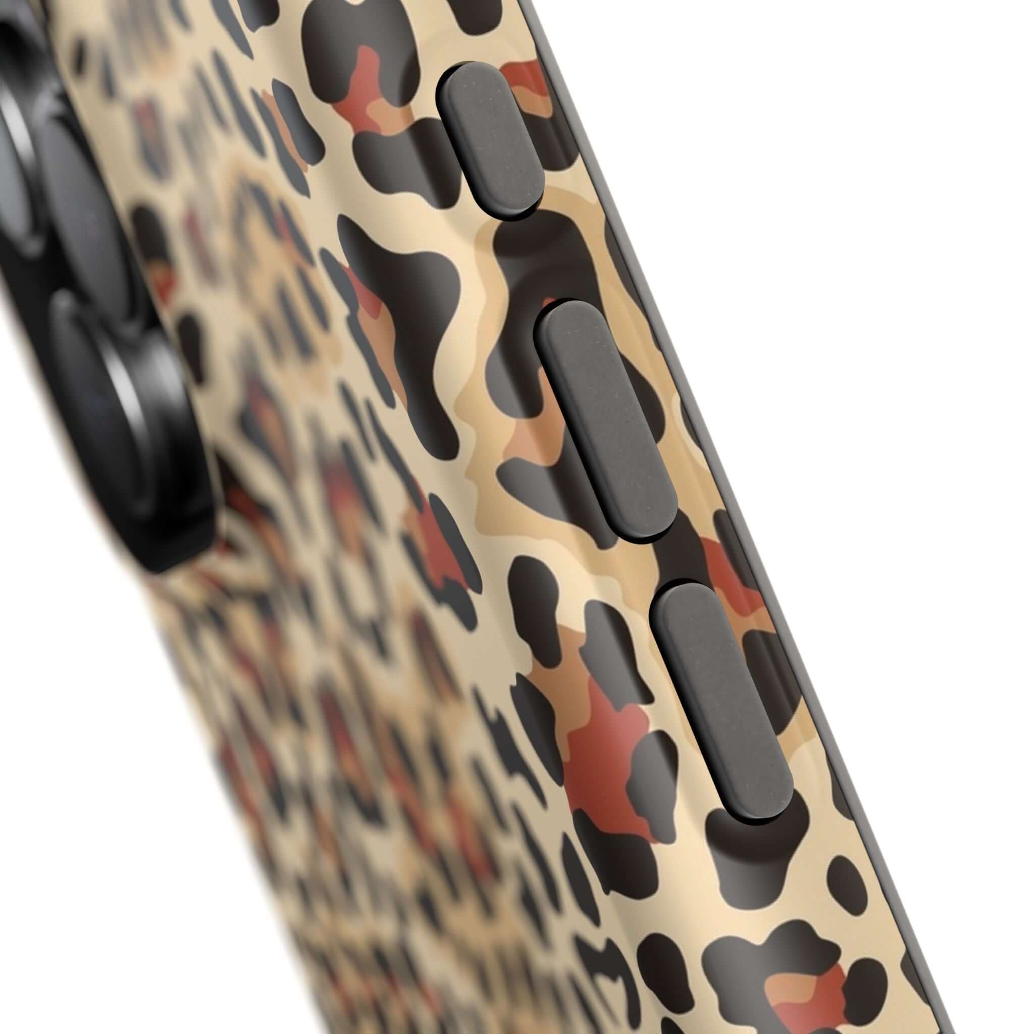 Leopard print MagSafe iPhone case showcasing colorful and abstract animal pattern design for stylish phone protection.