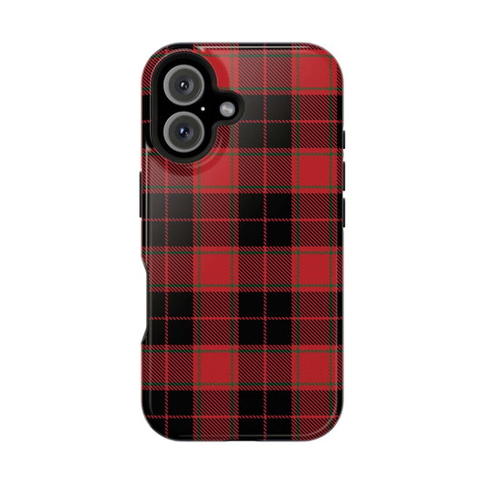 Cozy red plaid phone case for iPhone, perfect for adding rustic charm and MagSafe functionality to your style.