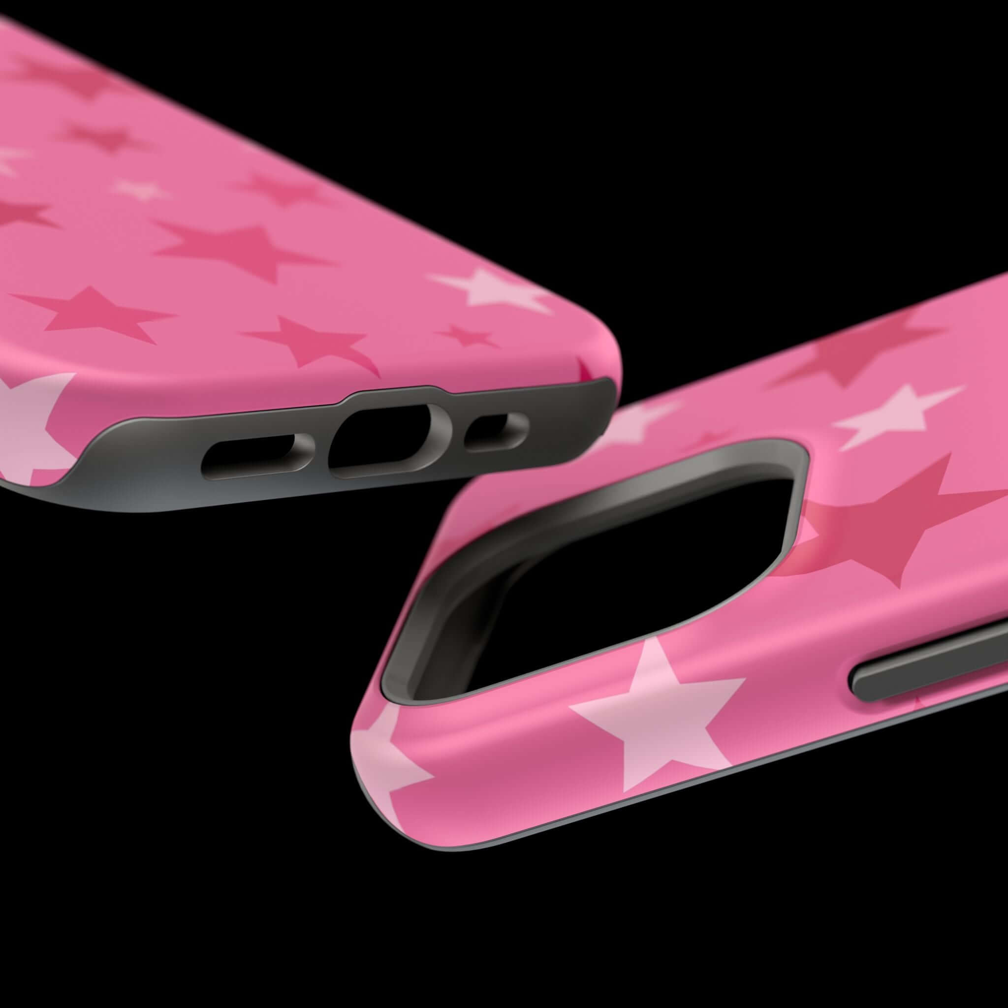 Cute pink stars case for iPhone, featuring a stylish design and perfect protection for trendy phone lovers.