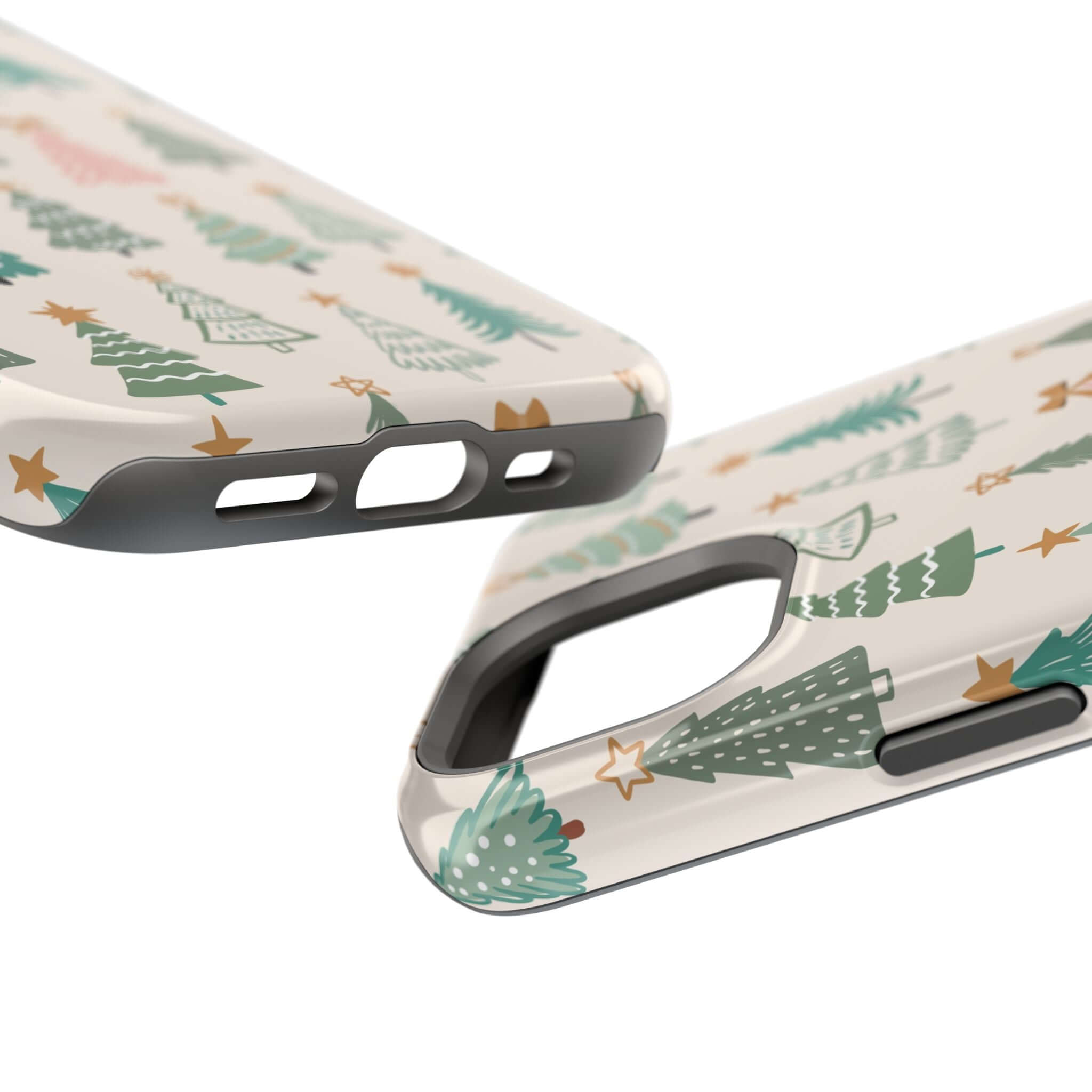 Festive Christmas tree design on MagSafe case, perfect holiday and xmas phone cover with convenient protection features.