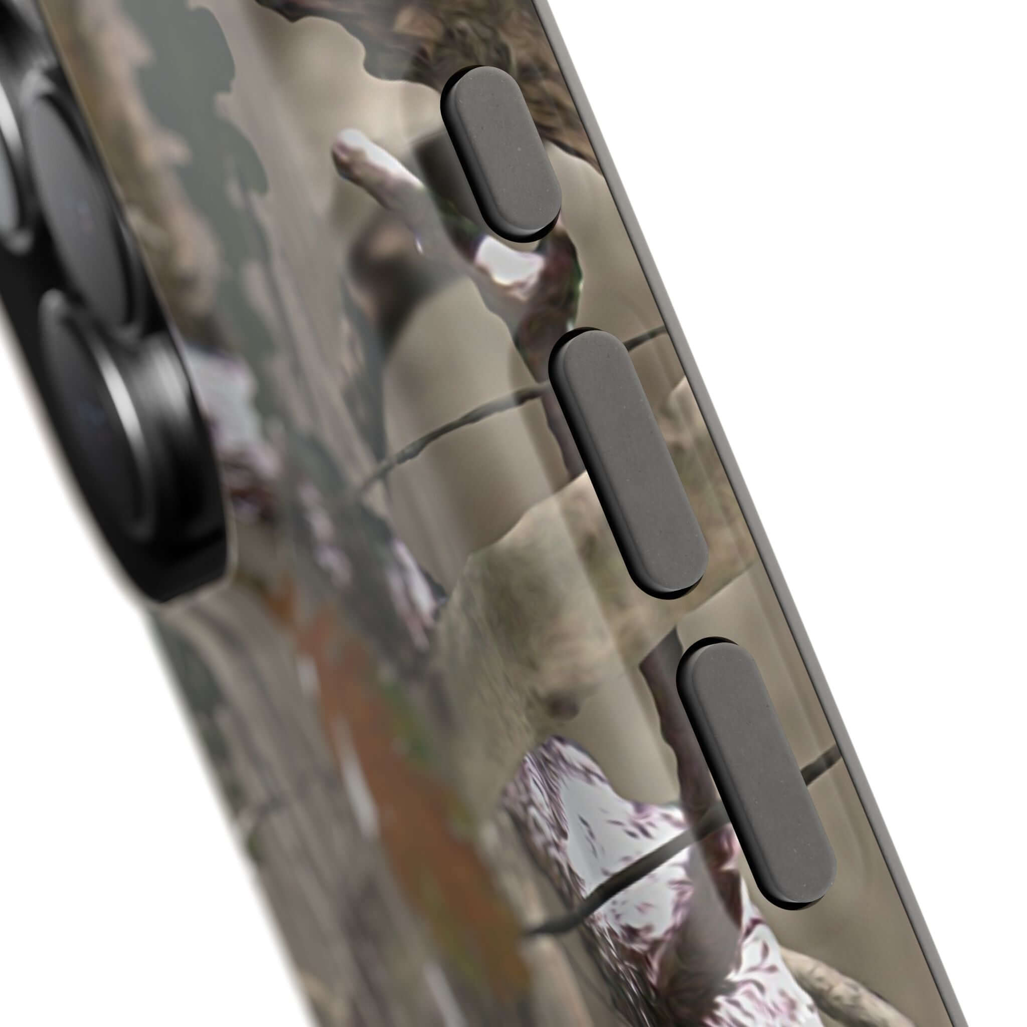 Forest camo phone case with MagSafe technology featuring a modern animal print design, perfect for a cute and quirky style.