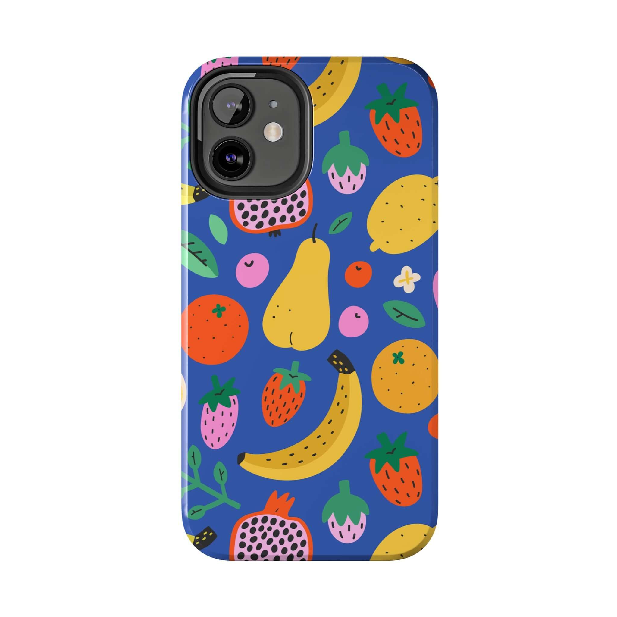 Cute phone cover featuring a colorful beachy fruit design, perfect for summer vibes and protecting your iPhone.