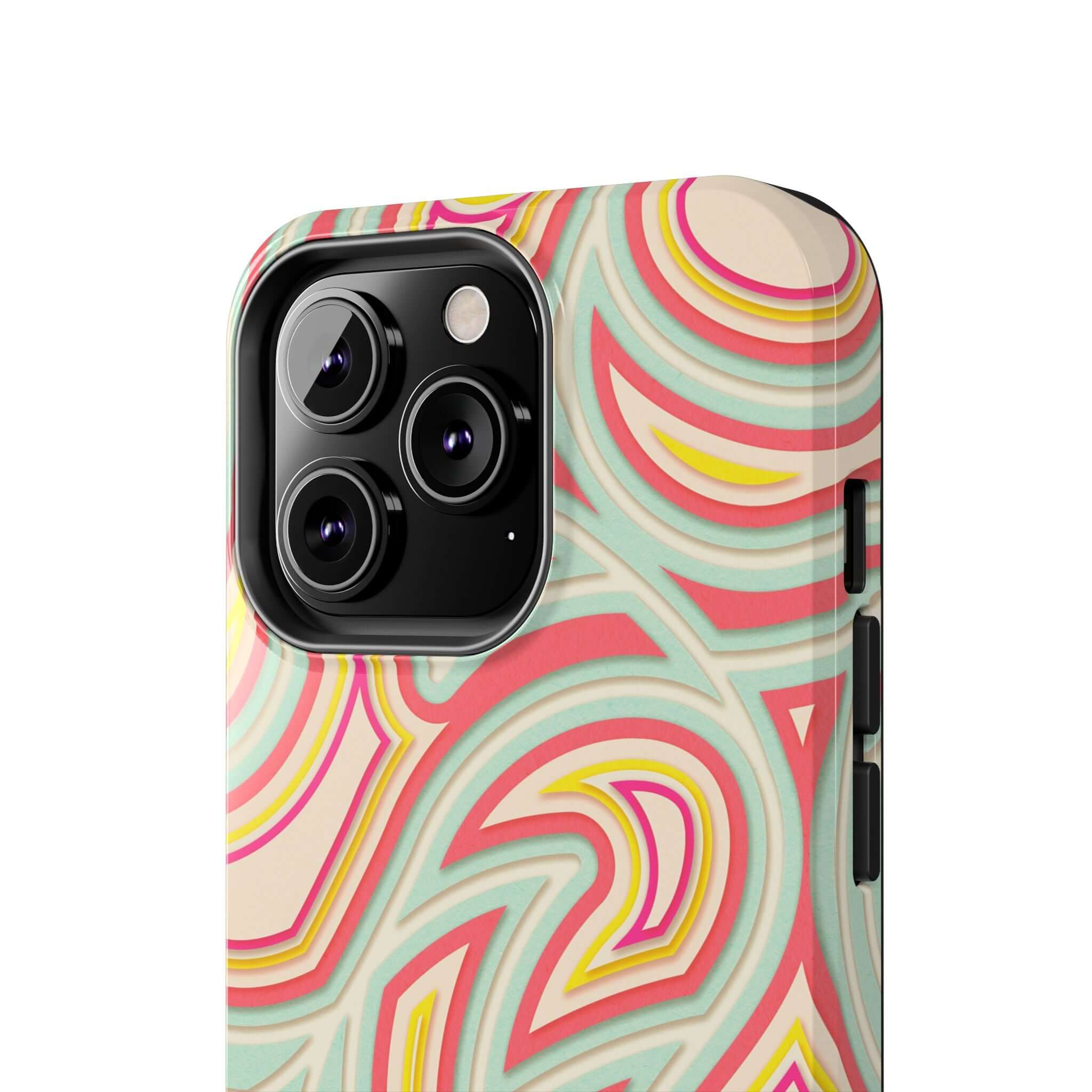 Groovy Waves Retro Abstract Phone Case with Colorful Swirls - Cute iPhone Case and Samsung Phone Cover with Funky Flower Design