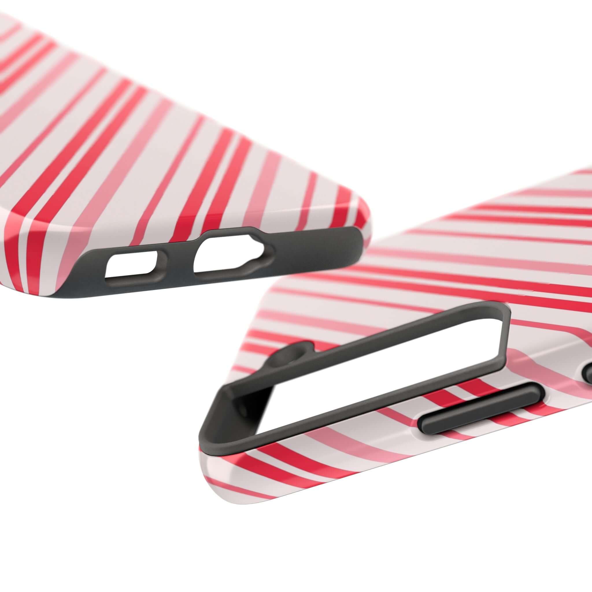 Candy Cane Cutie striped holiday phone case for iPhone with festive red and white design, perfect custom gift idea.