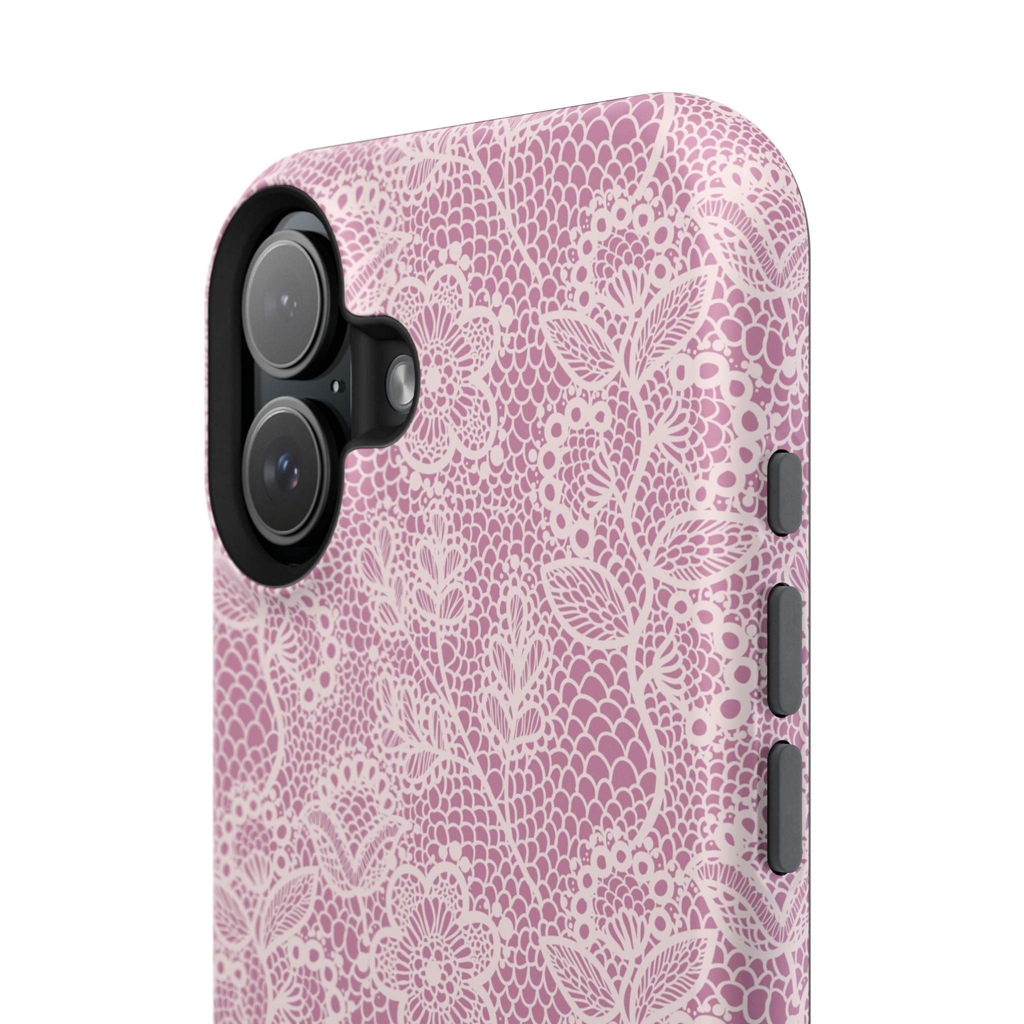 Pink Lace MagSafe iPhone Case with Floral Design – Cute and Protective Country Charm Phone Cover