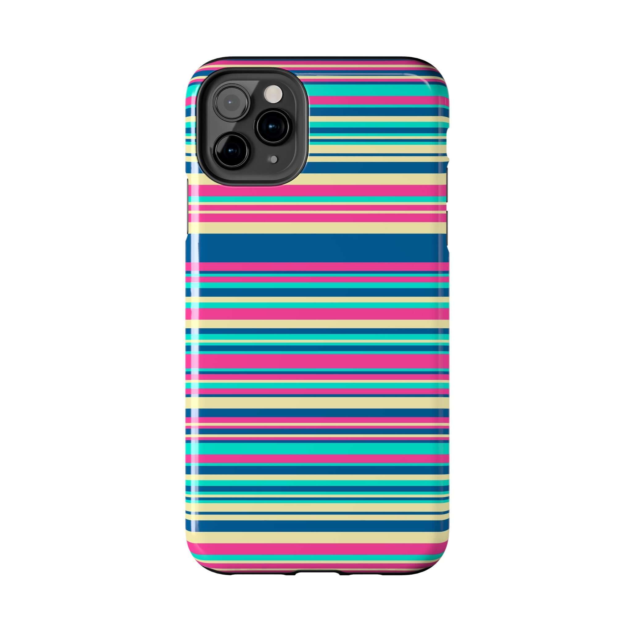 Color Pop colorful striped cute iPhone case for iPhone 14 and iPhone 15, adding vibrant style and protection.