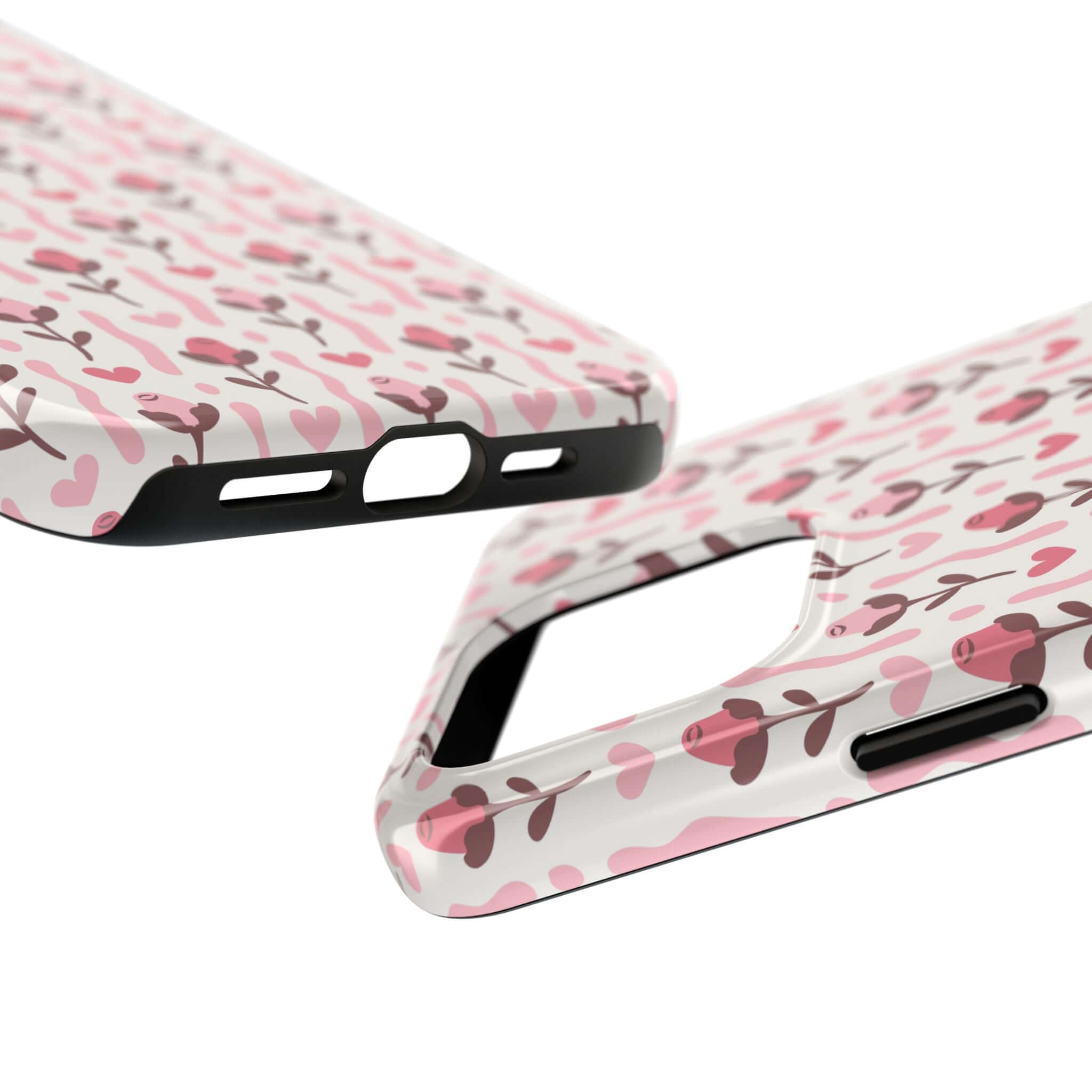 Cute iPhone case with pink heart design, custom phone cover for iPhone, free shipping available