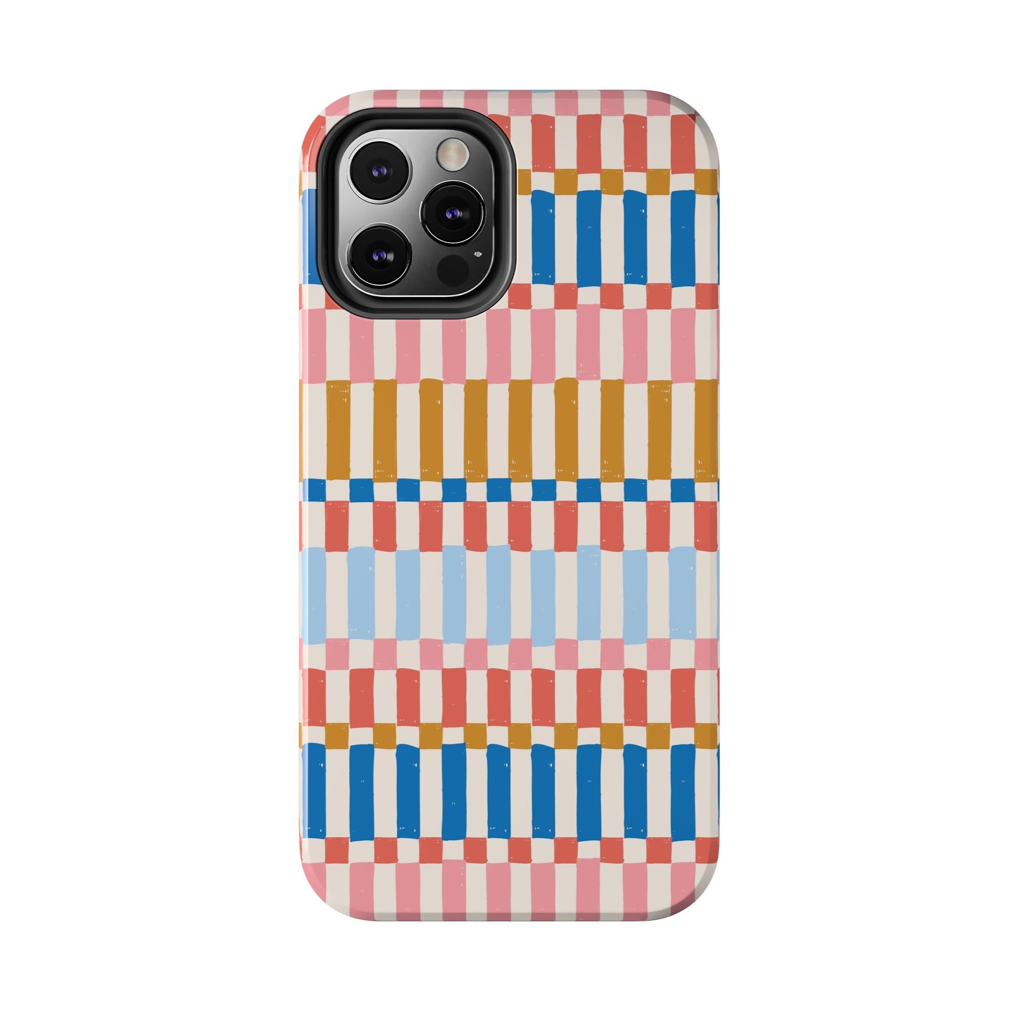 Vintage Colorwave Stripes iPhone case with vibrant colorful design - Cute phone case cover for stylish iPhone protection.