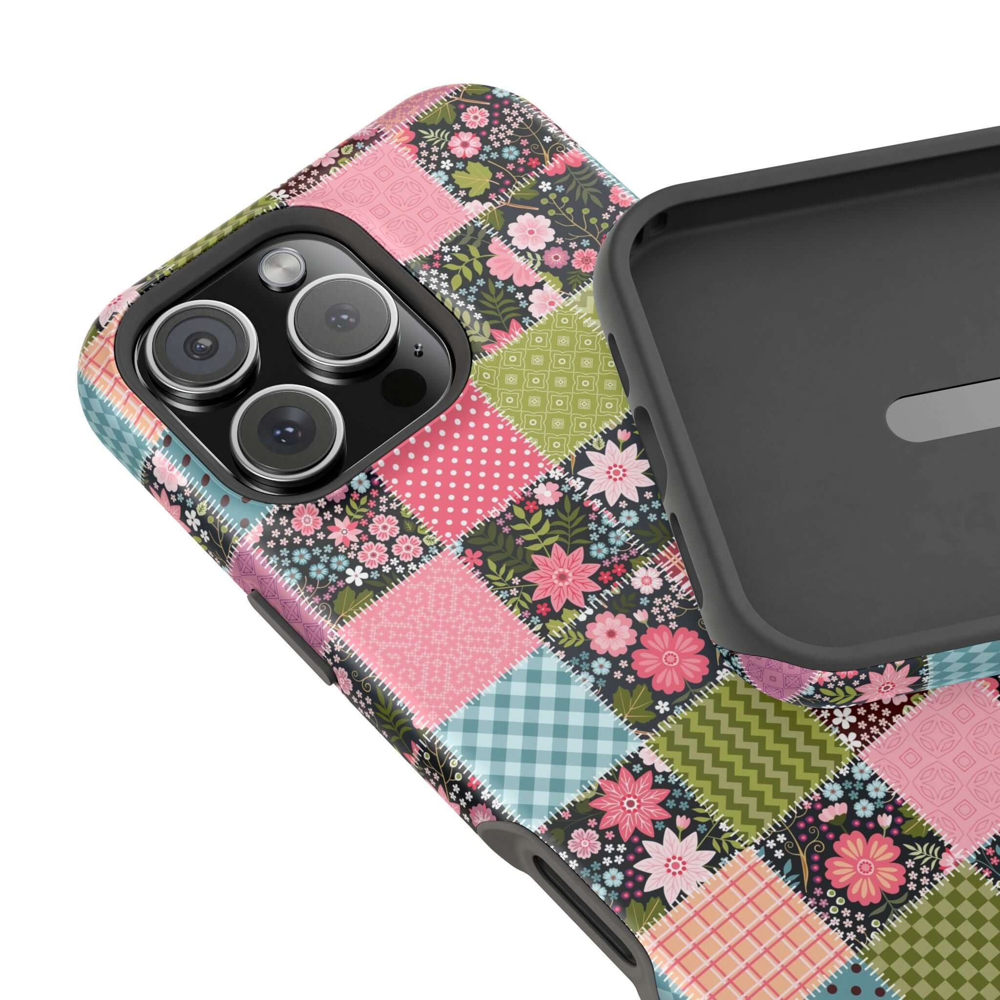 Wildflower Patchwork MagSafe iPhone Case with Cute Floral Design, Perfect Phone Cover for Free-Spirited Vibes