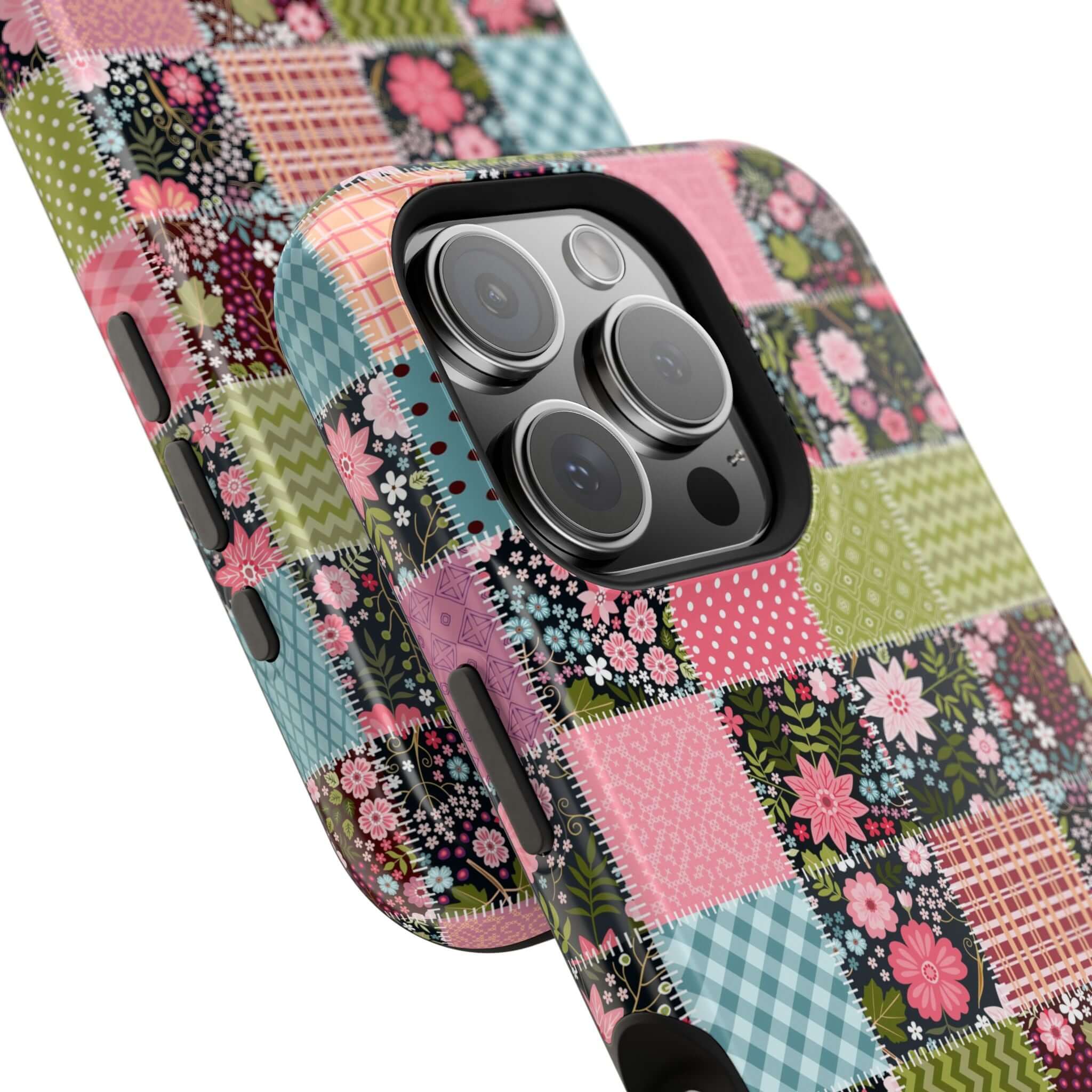 Groovy Flora Forage Wildflower Patchwork MagSafe iPhone Case with cute floral design for free-spirited souls.